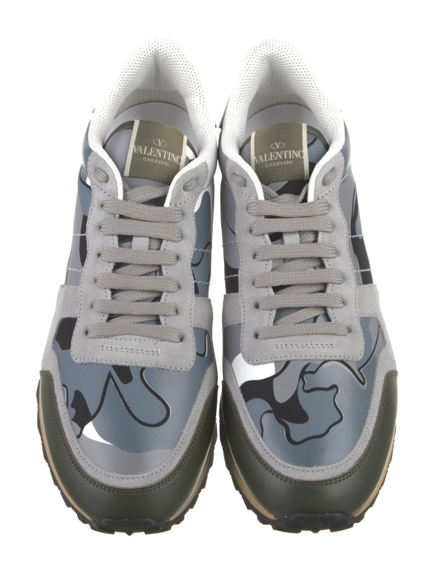 Valentino Leather Printed Athletic Sneakers