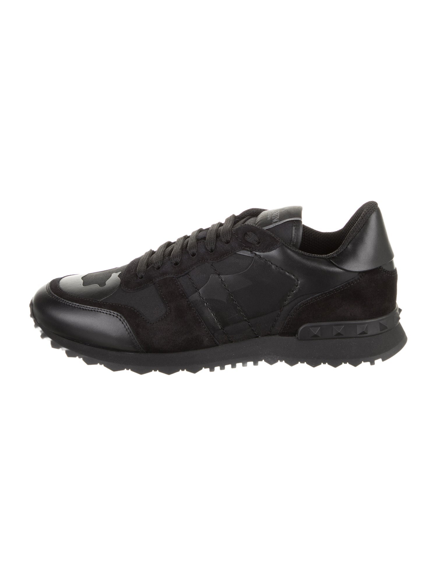 Valentino Leather Studded Accents Athletic Sneakers