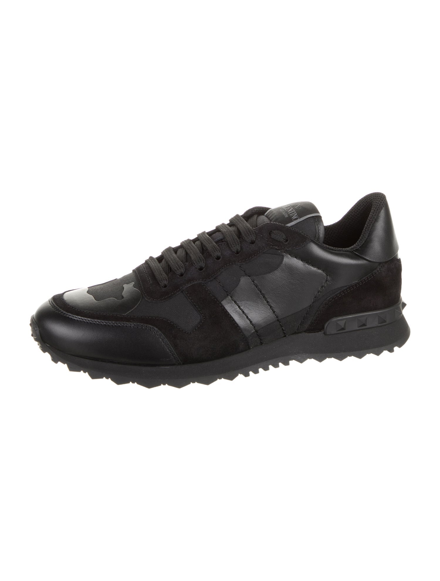 Valentino Leather Studded Accents Athletic Sneakers