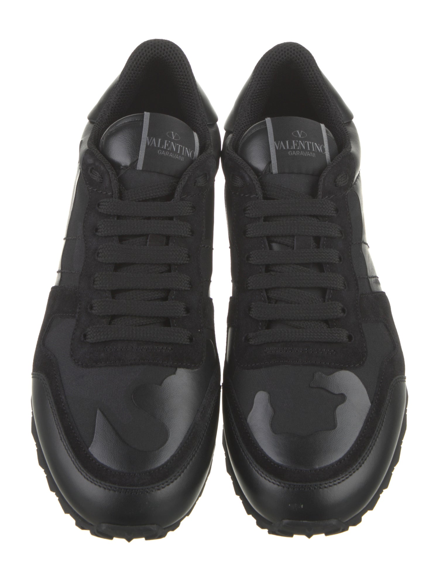 Valentino Leather Printed Athletic Sneakers