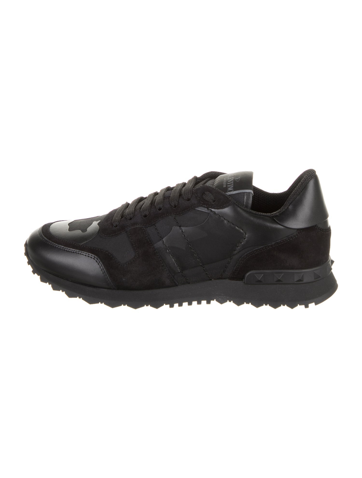 Valentino Leather Printed Sneakers