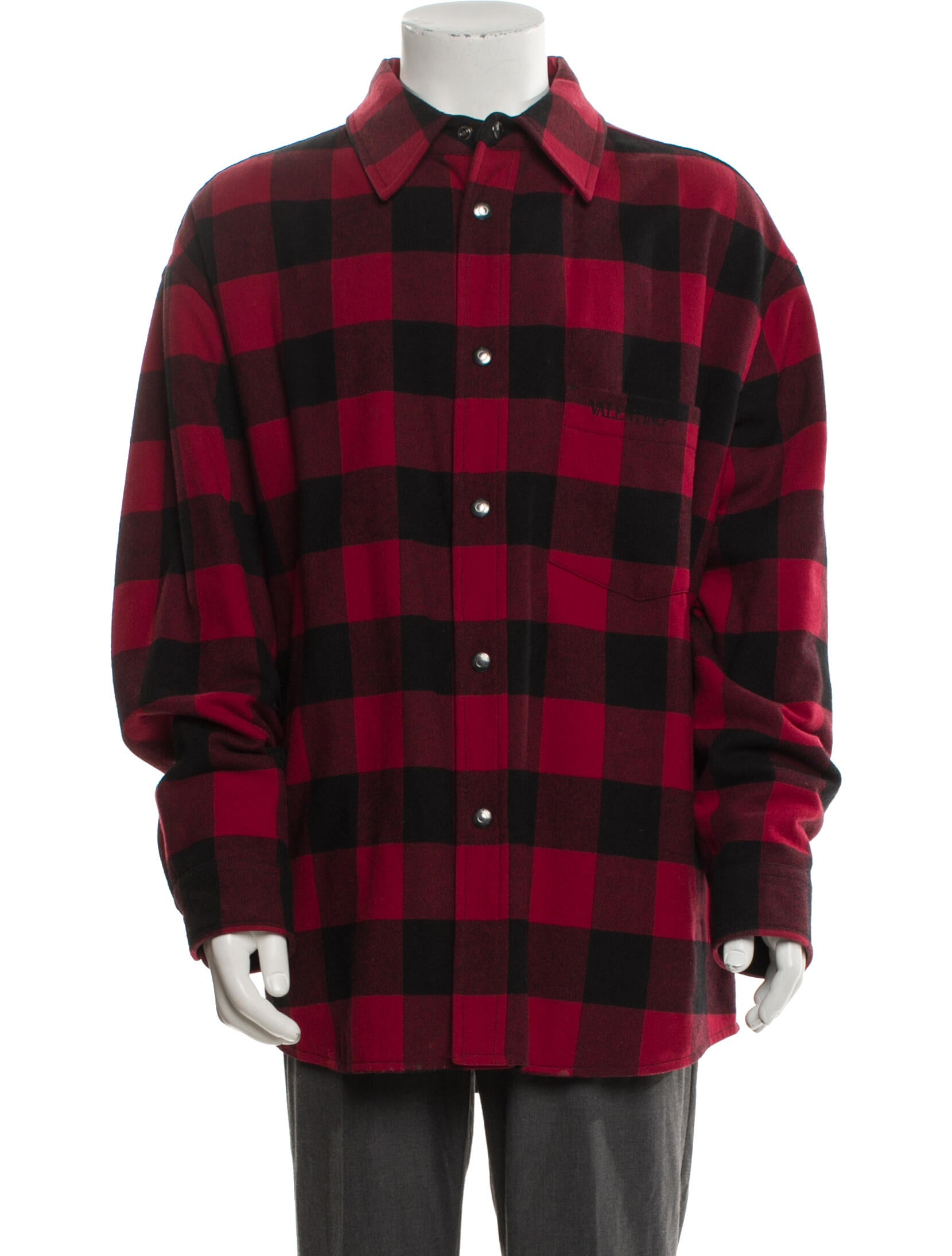 Valentino Virgin Wool Plaid Print Trucker Jacket