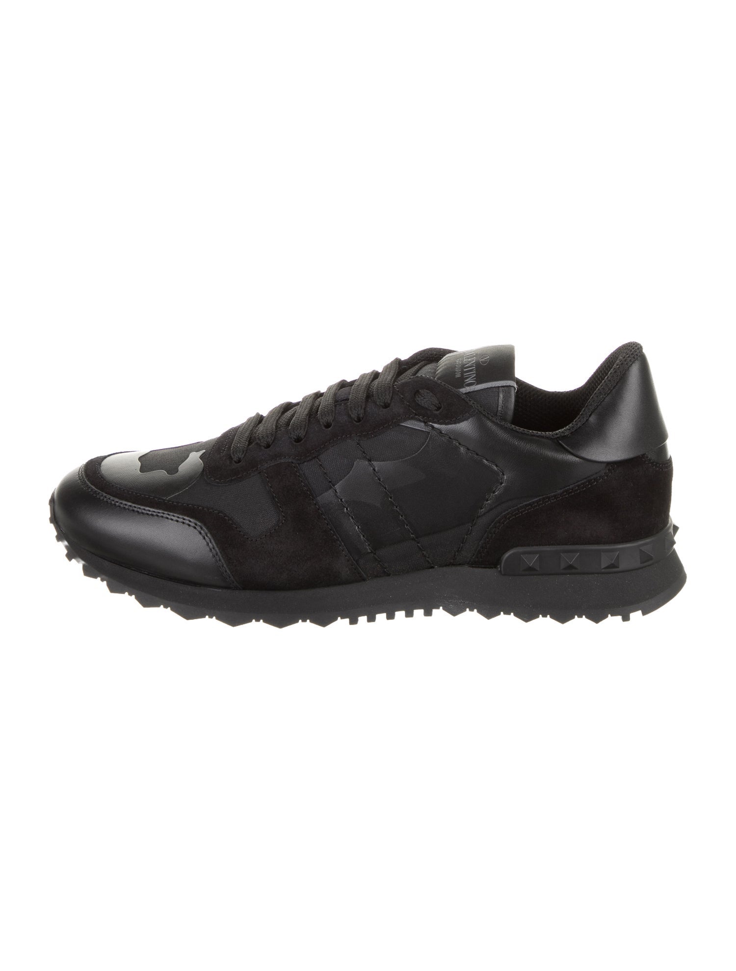 Valentino Leather Studded Accents Athletic Sneakers