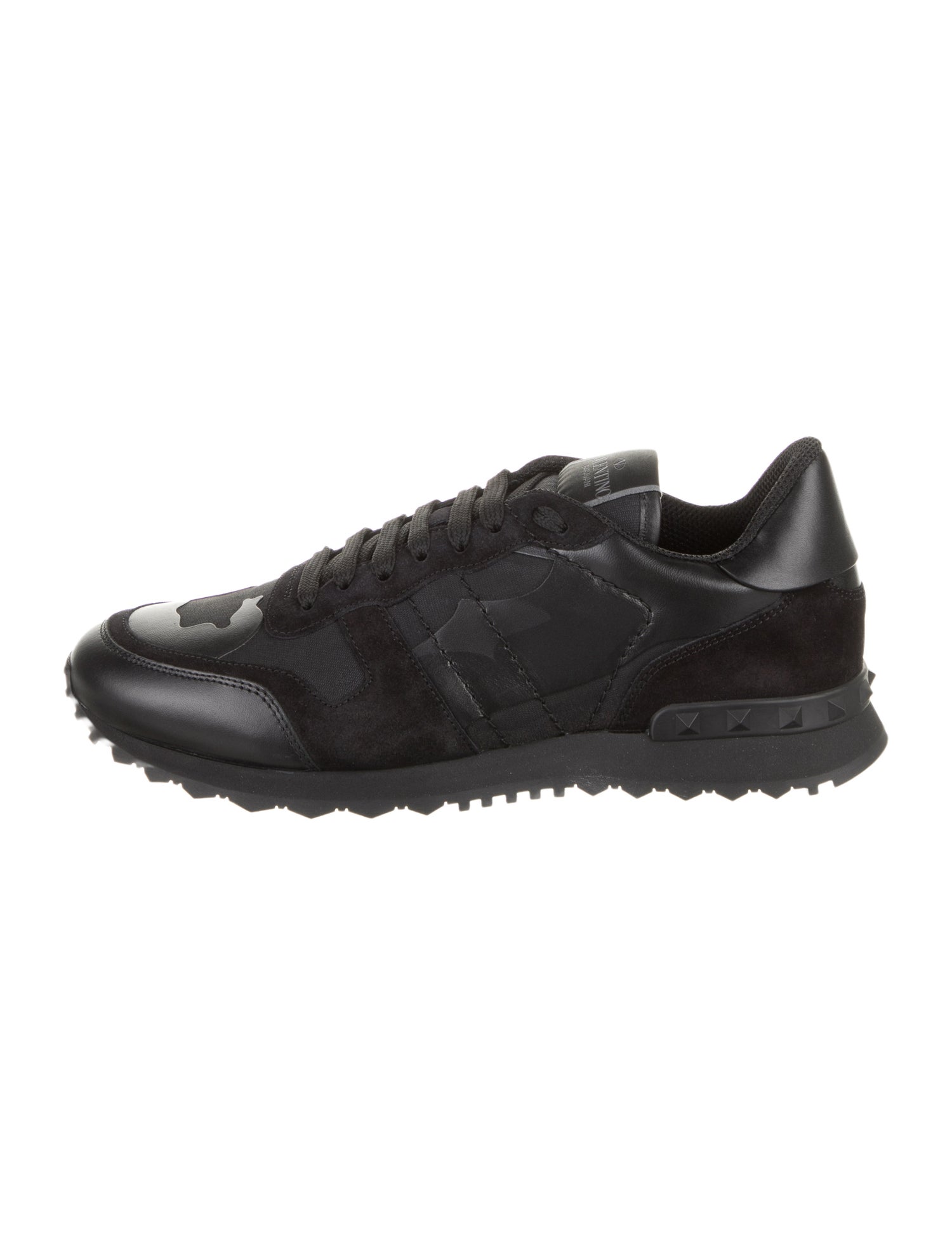Valentino Leather Studded Accents Athletic Sneakers