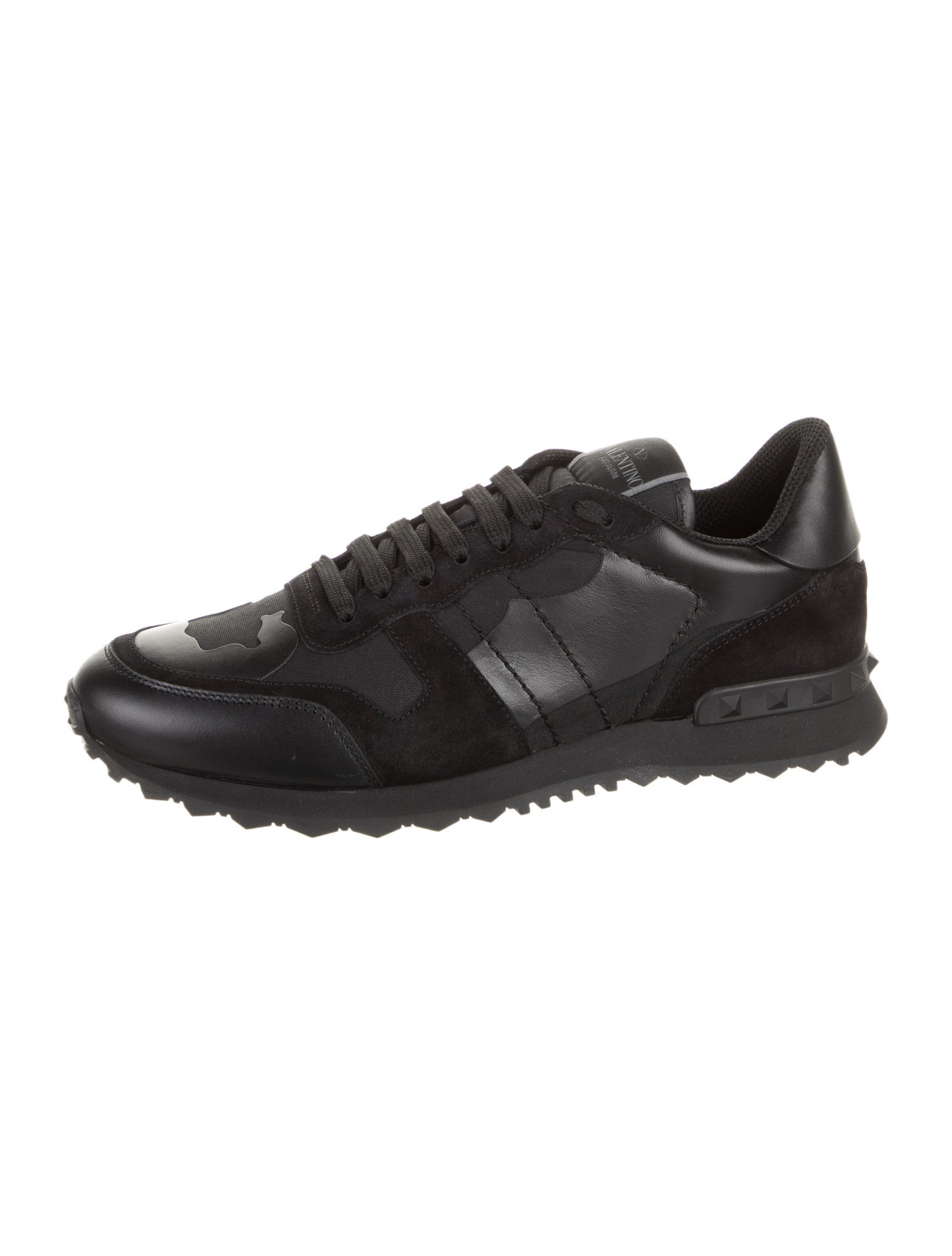 Valentino Leather Studded Accents Athletic Sneakers
