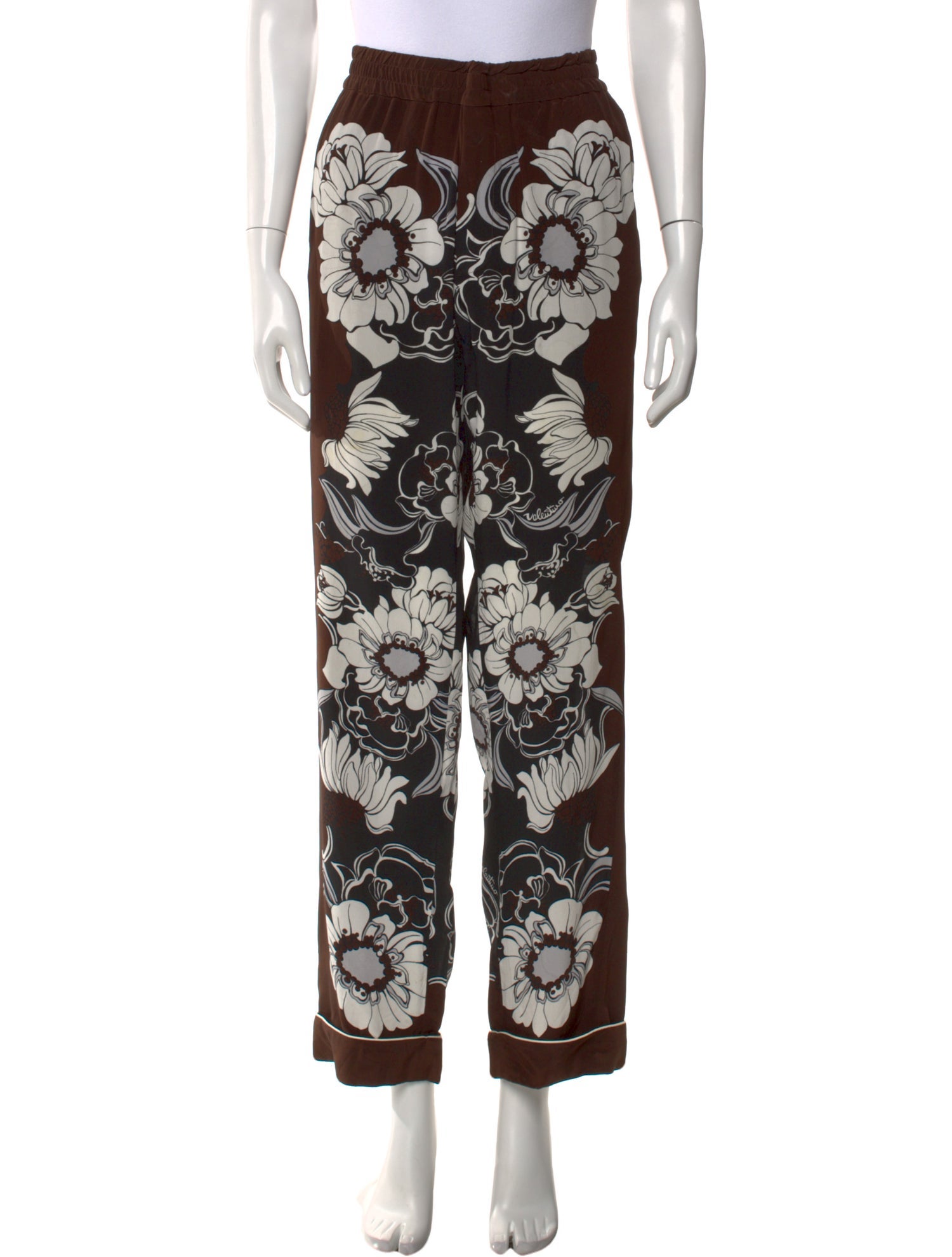 Valentino Silk Straight Leg Pants