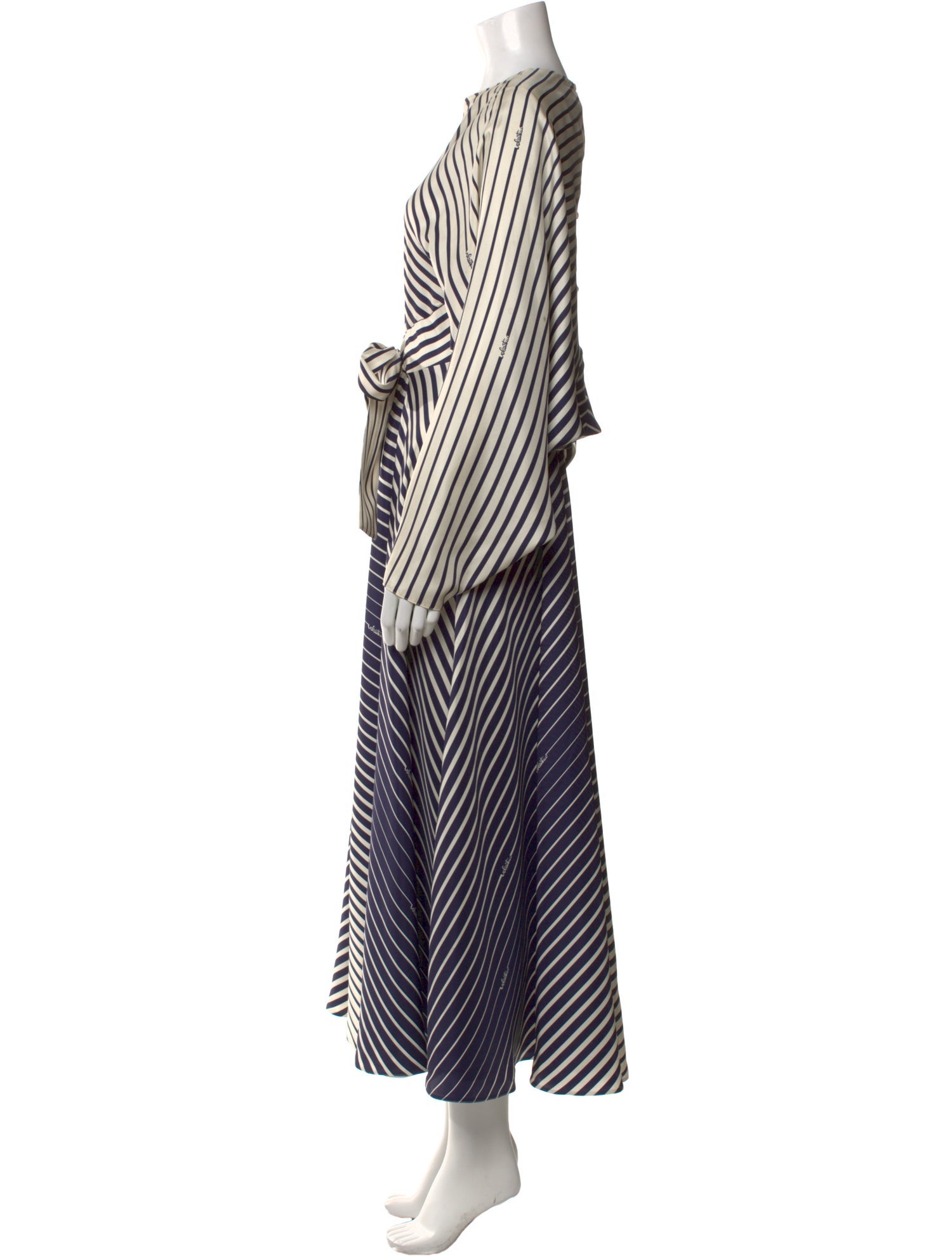 Valentino Striped Long Dress