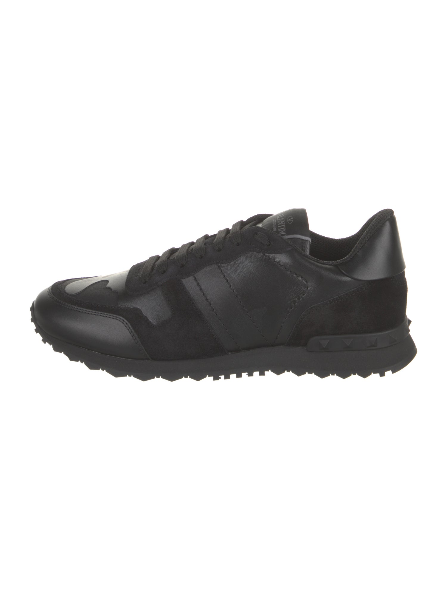 Valentino Leather Studded Accents Sneakers