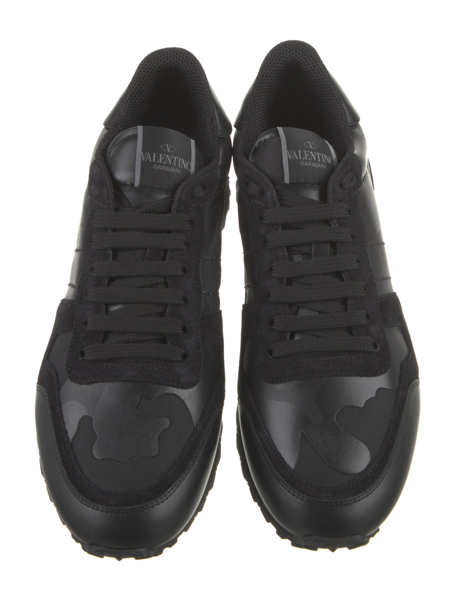 Valentino Leather Studded Accents Sneakers