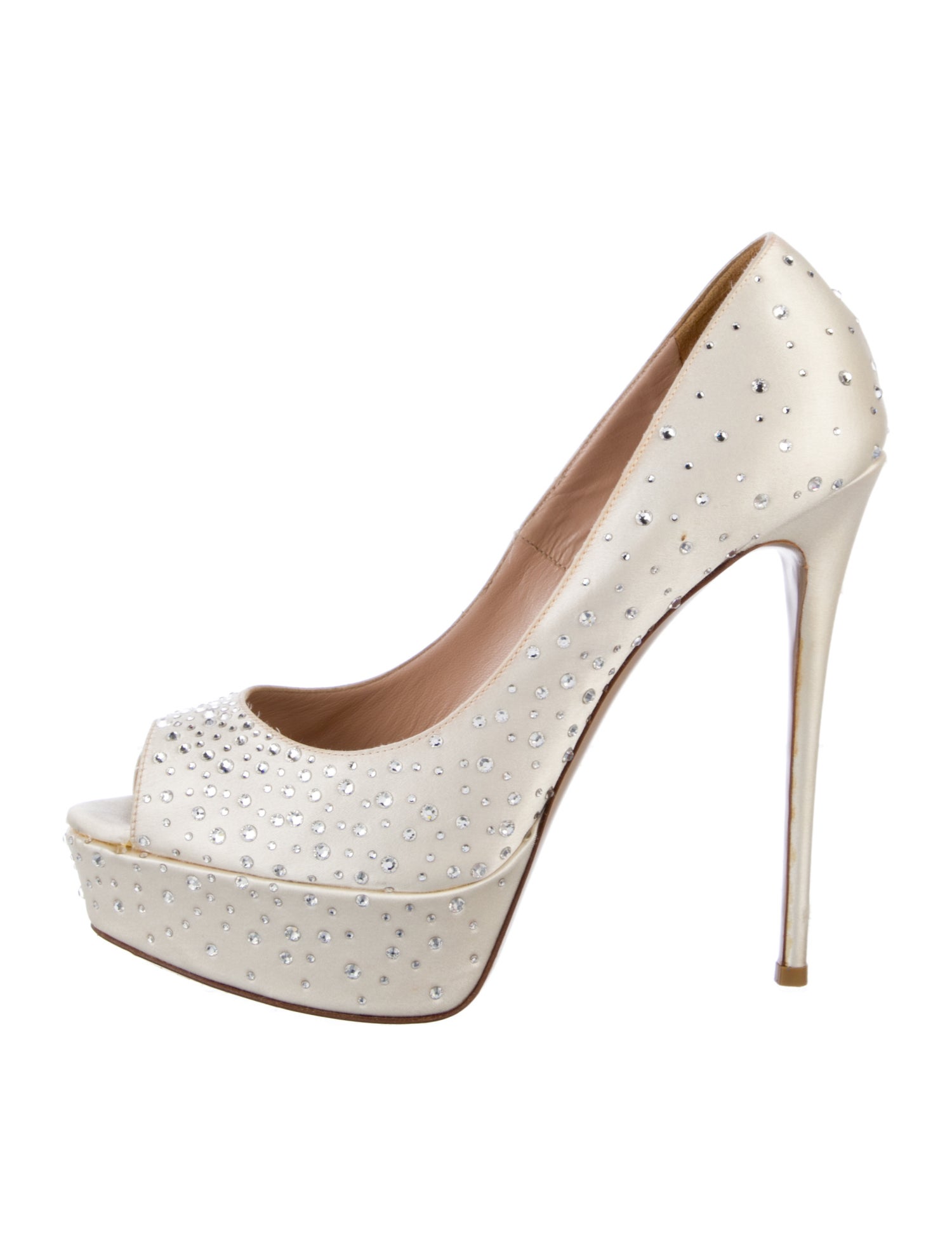 Valentino Satin Crystal Embellishments Pumps