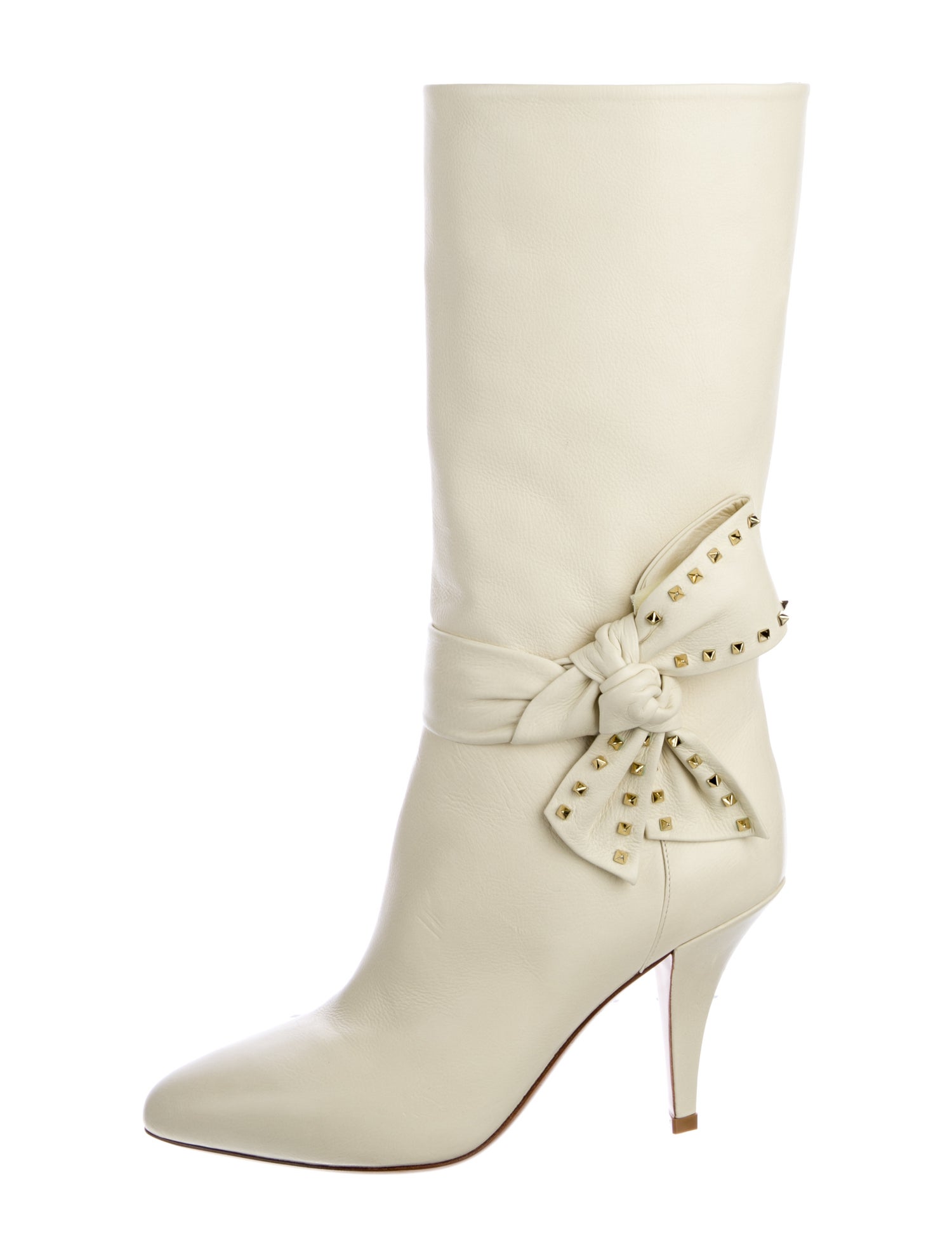 Valentino Rockstud Accents Leather Boots