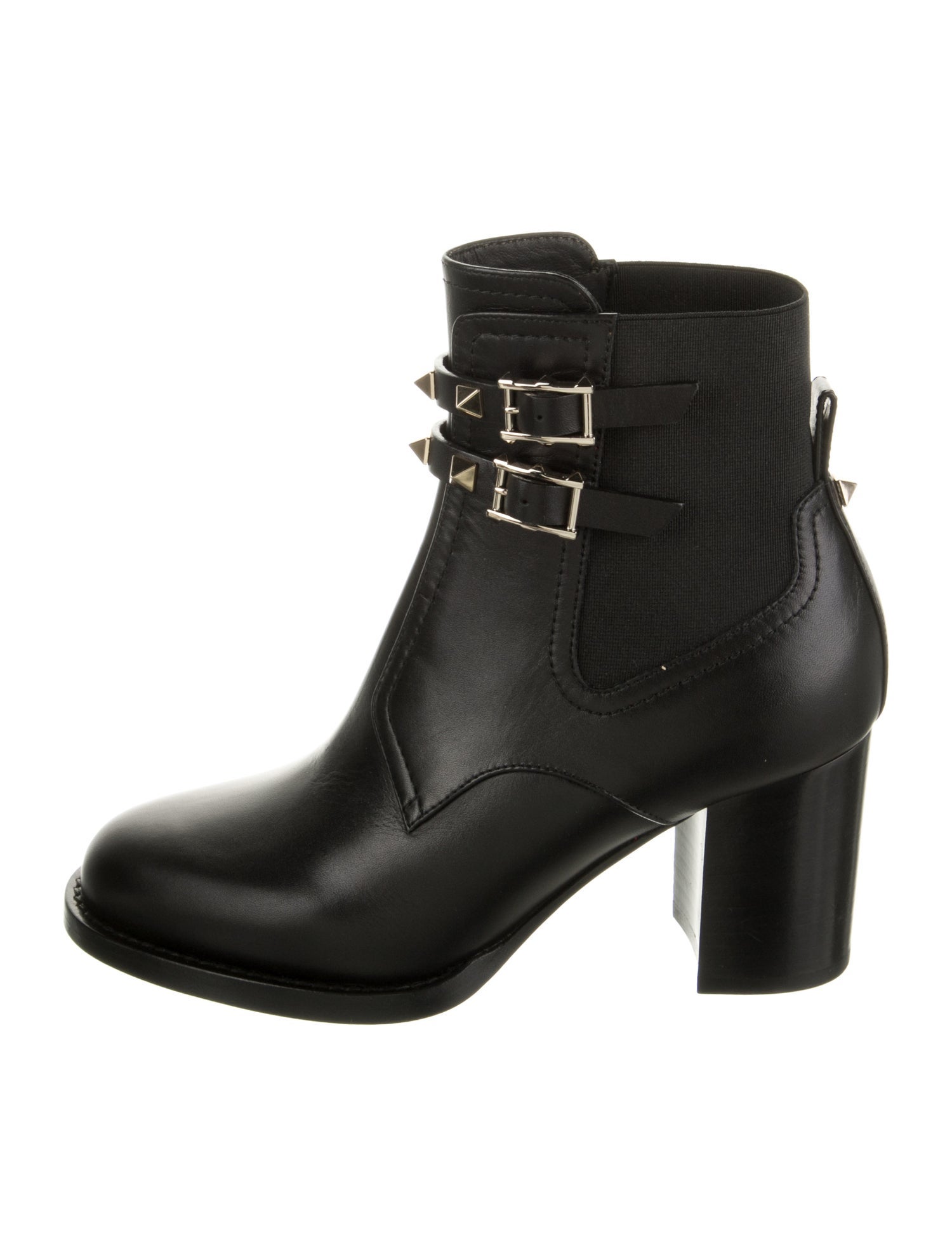 Valentino Leather Studded Accents Chelsea Boots