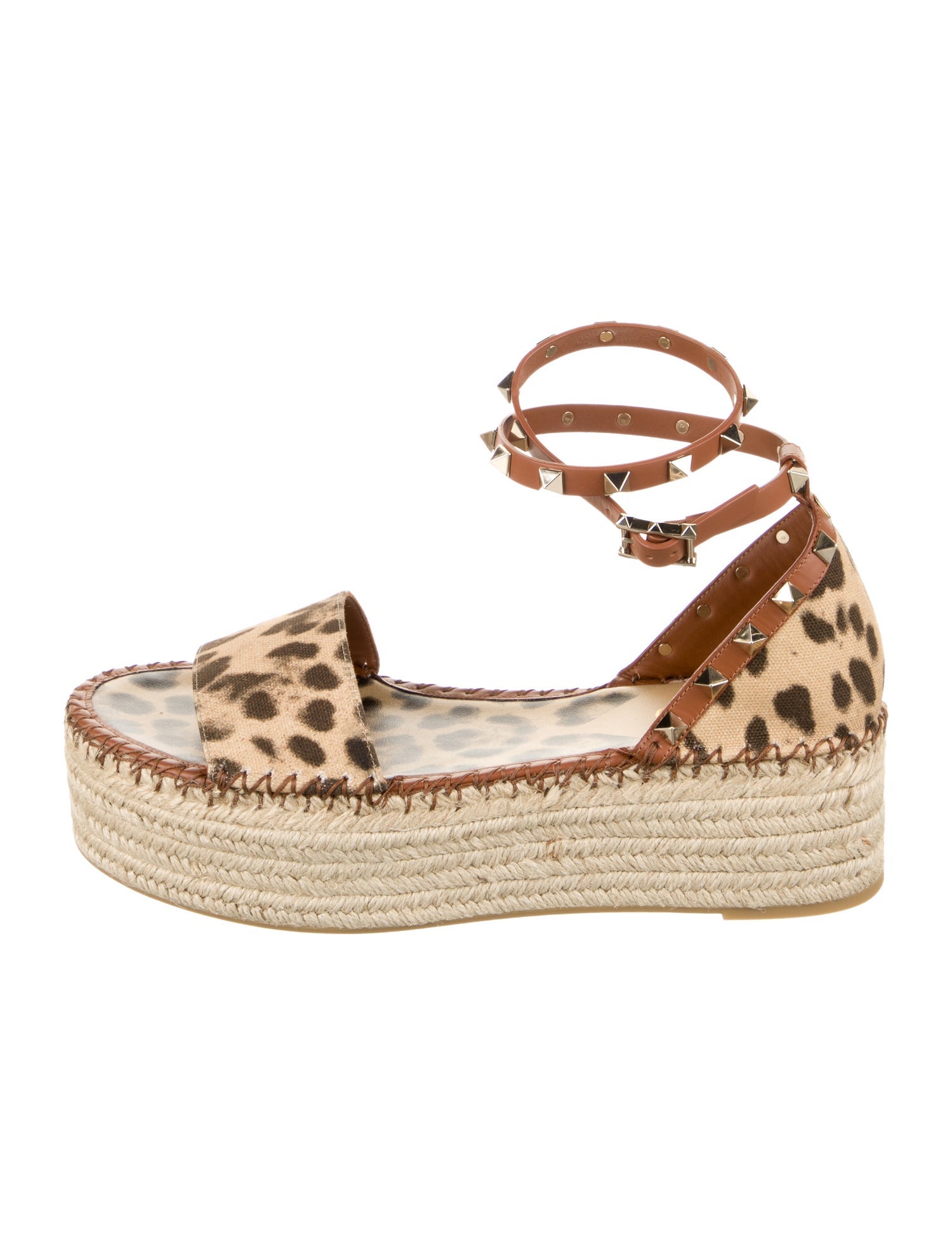 Valentino Canvas Animal Print Sandals