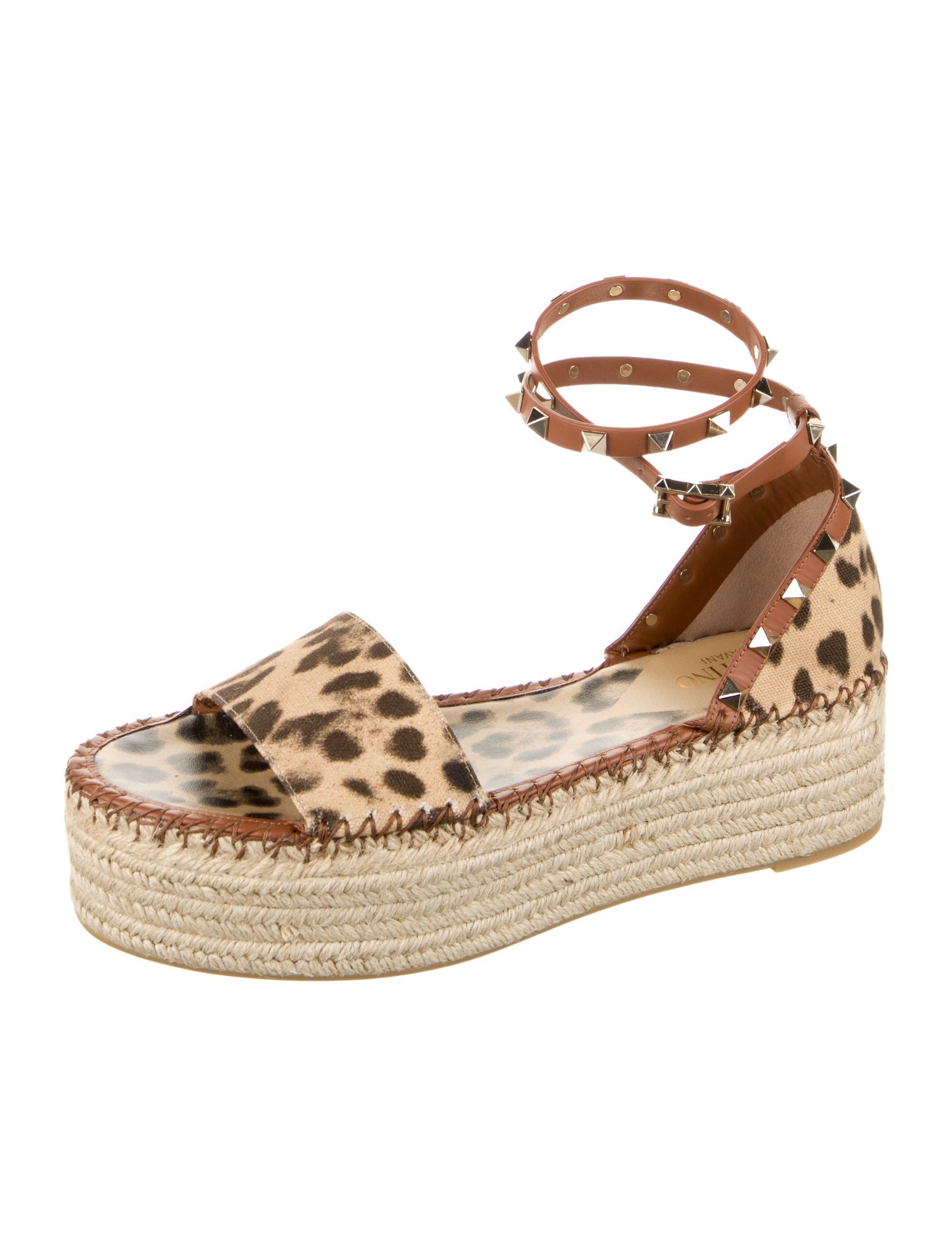 Valentino Canvas Animal Print Sandals