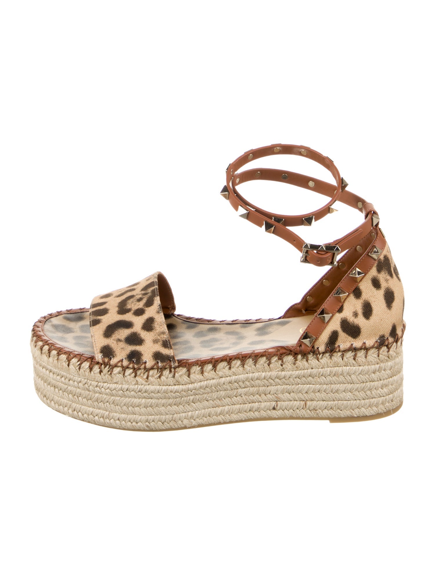 Valentino Canvas Animal Print Sandals