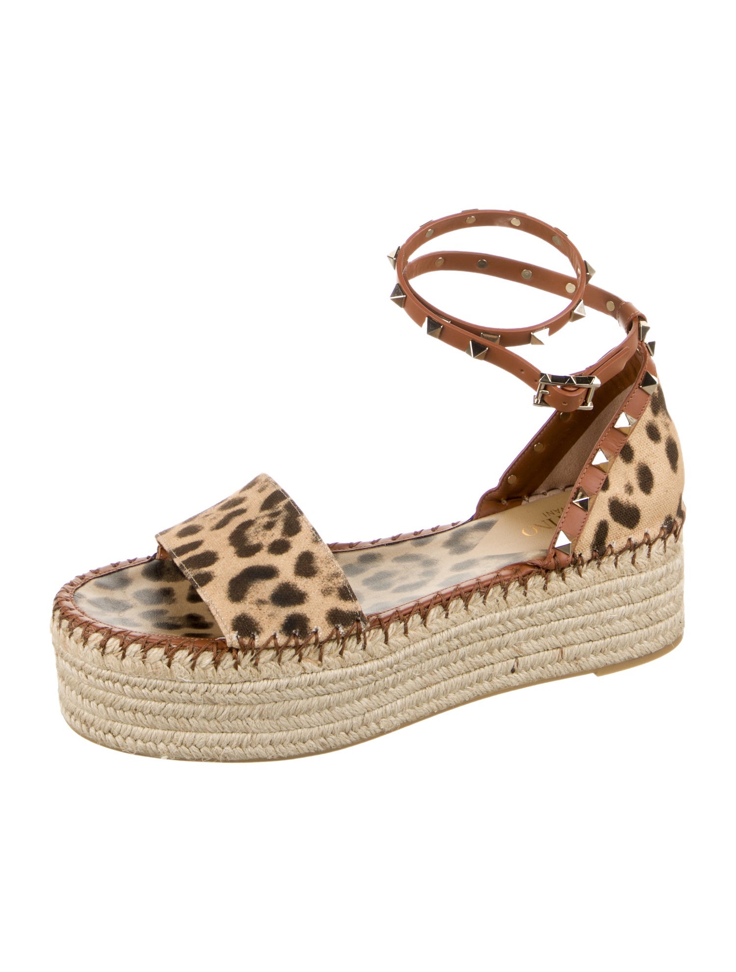 Valentino Canvas Animal Print Sandals