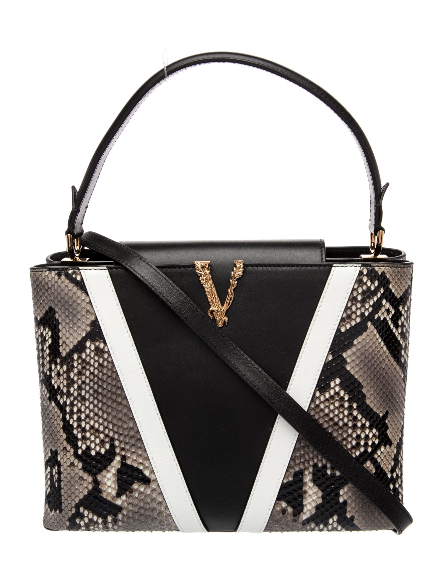 Versace Snakeskin Top Handle Bag