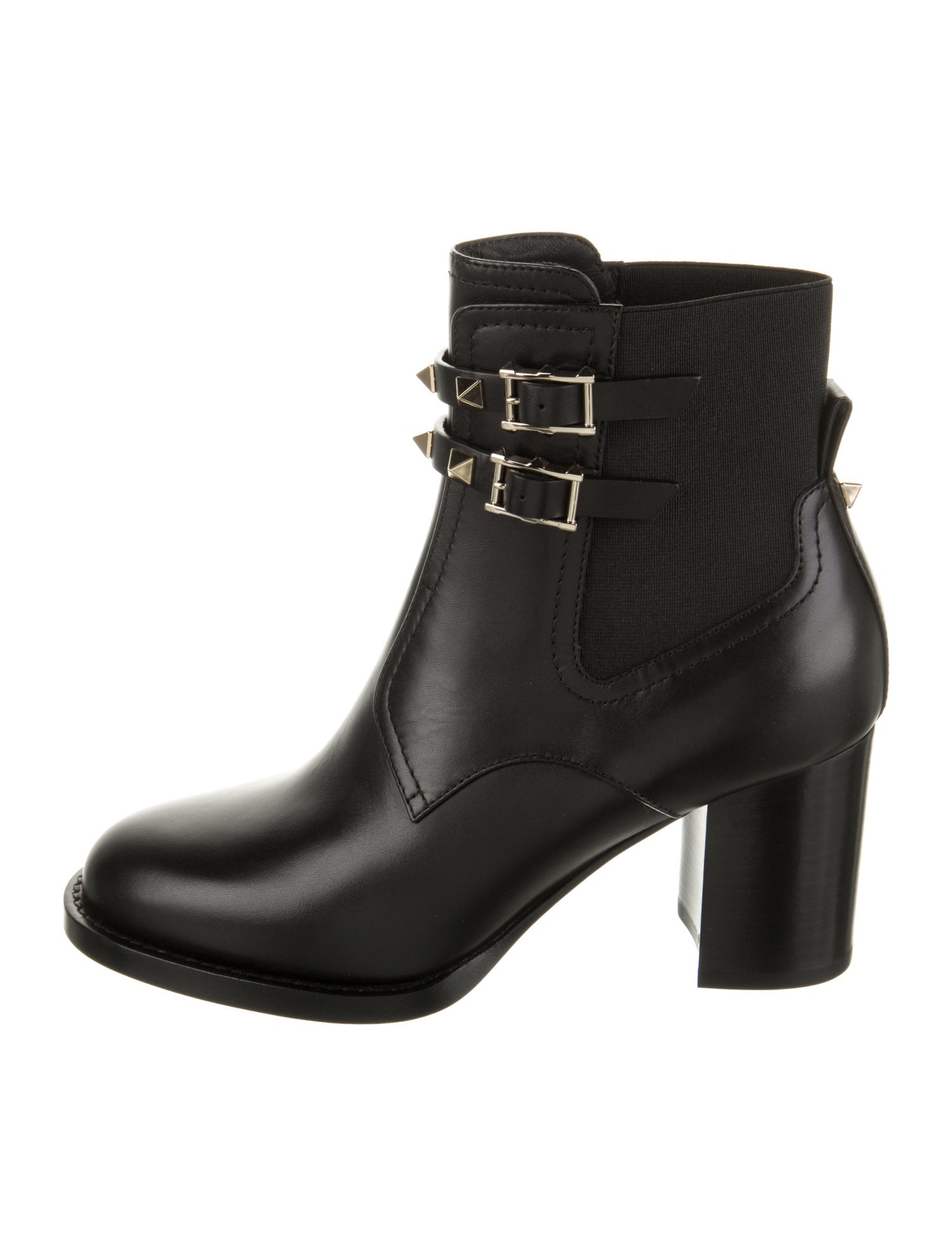 Valentino Leather Studded Accents Chelsea Boots
