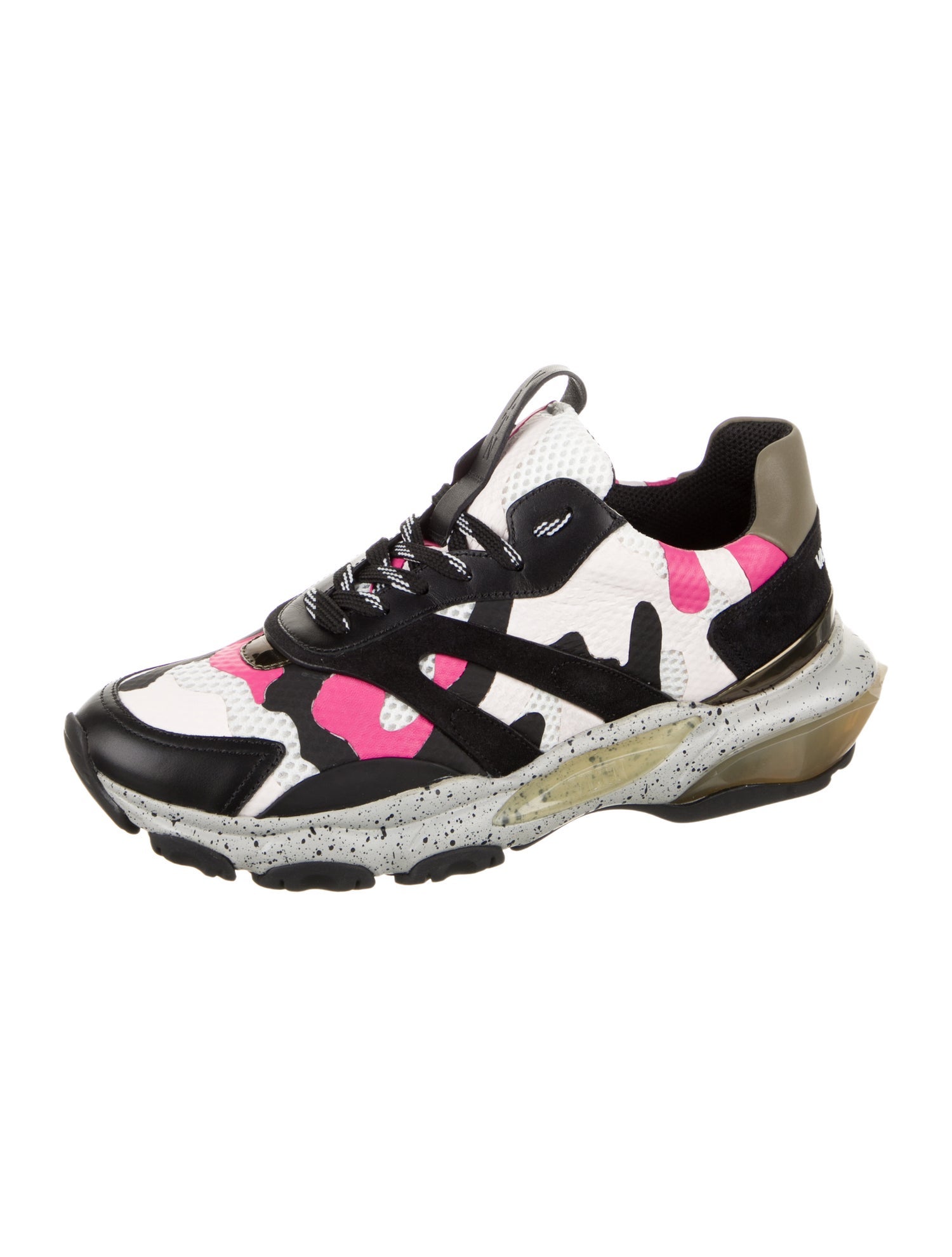 Valentino Leather Printed Sneakers