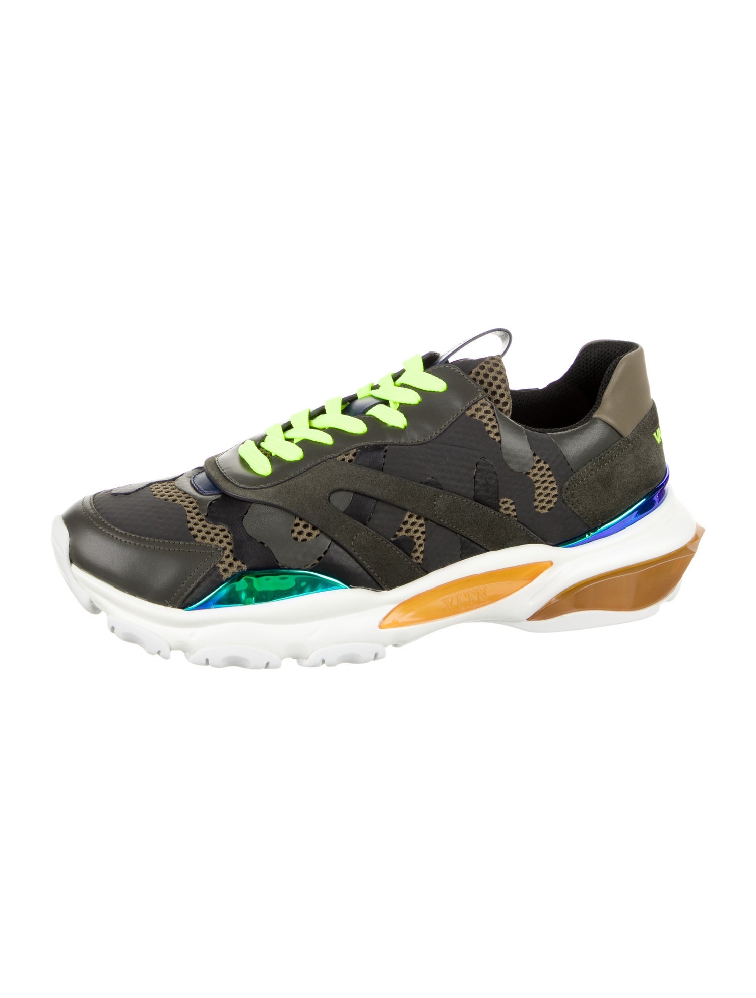 Valentino Leather Printed Sneakers