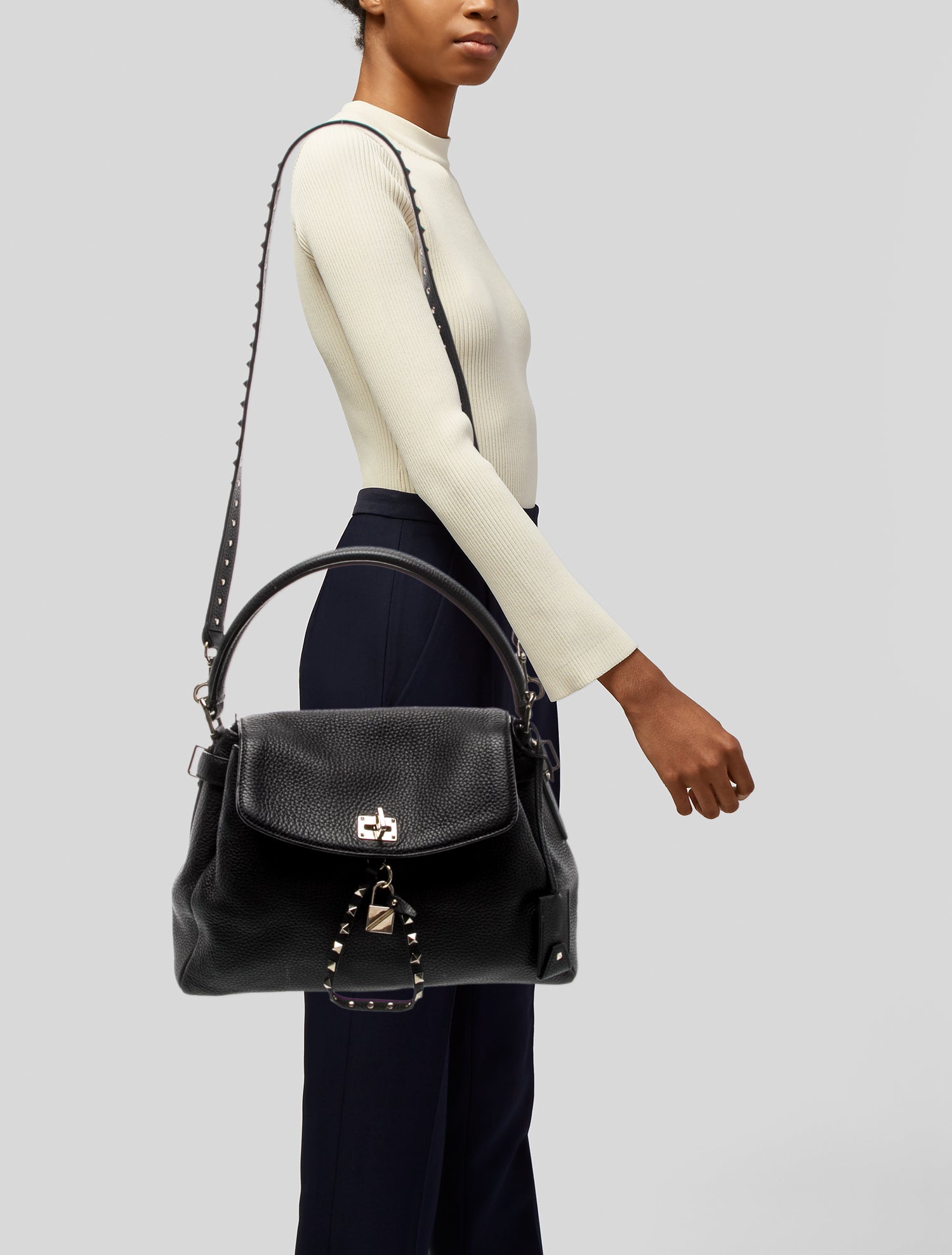 Valentino Rockstud Top Handle Bag