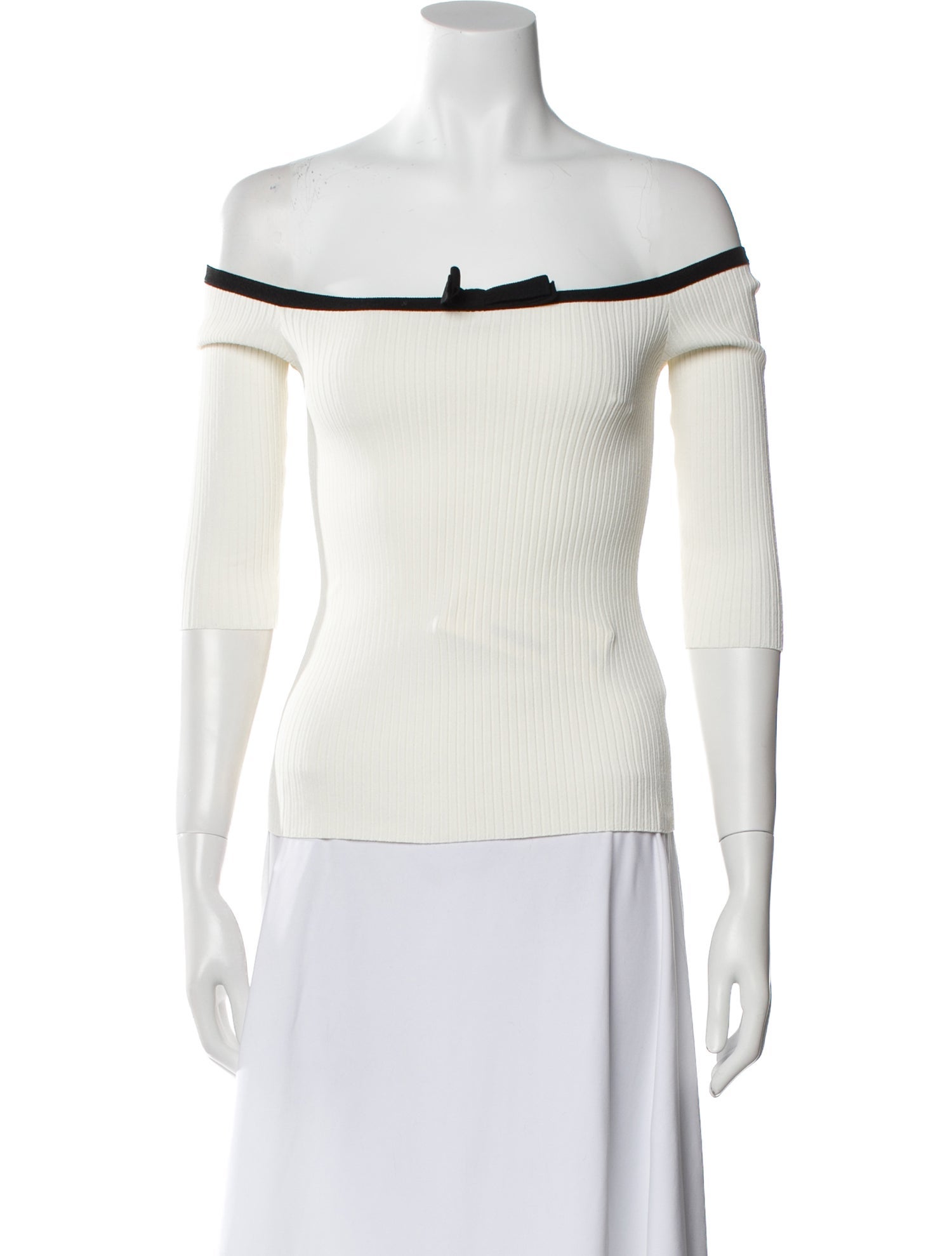 Valentino Off-The-Shoulder Three-Quarter Sleeve Top