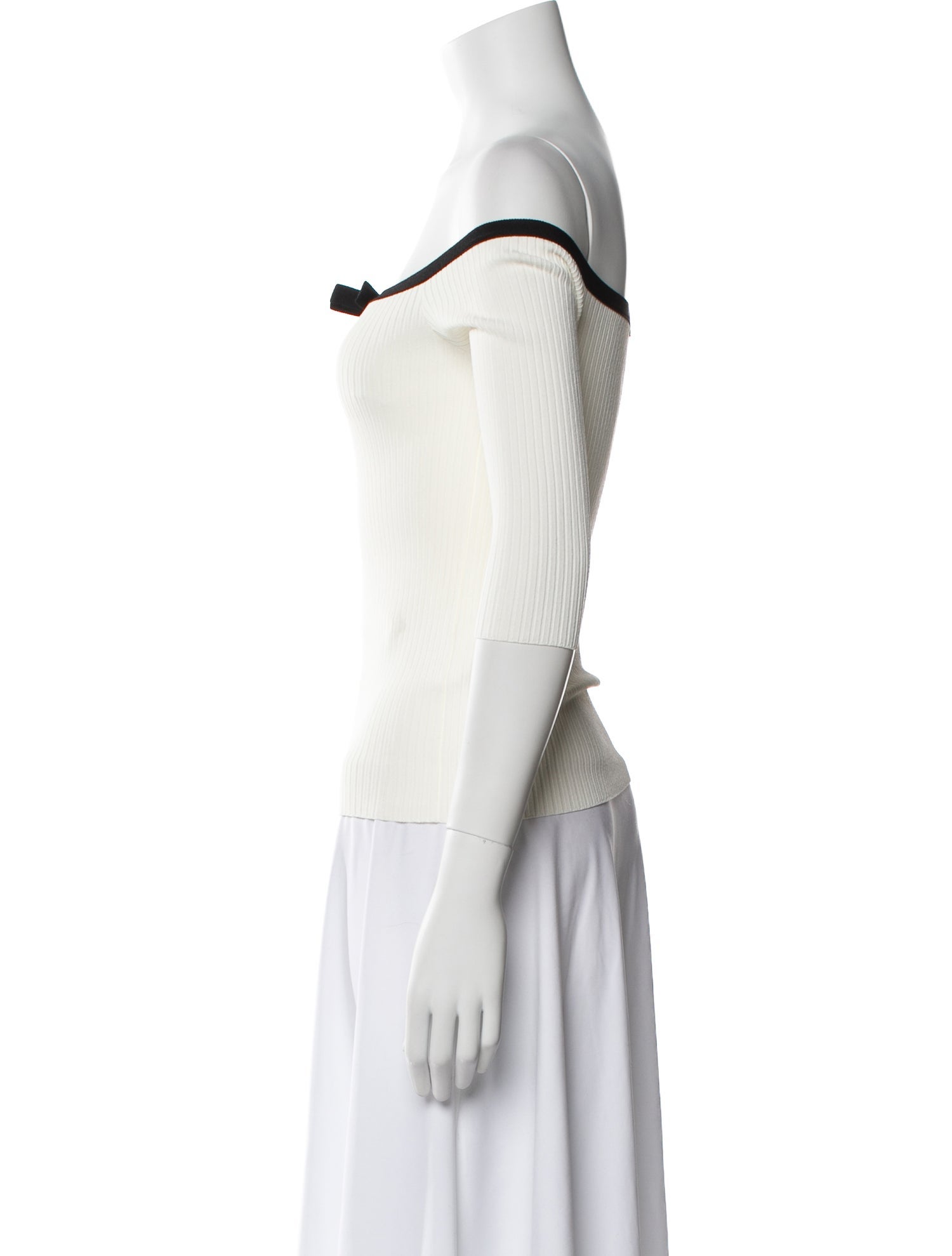 Valentino Off-The-Shoulder Three-Quarter Sleeve Top