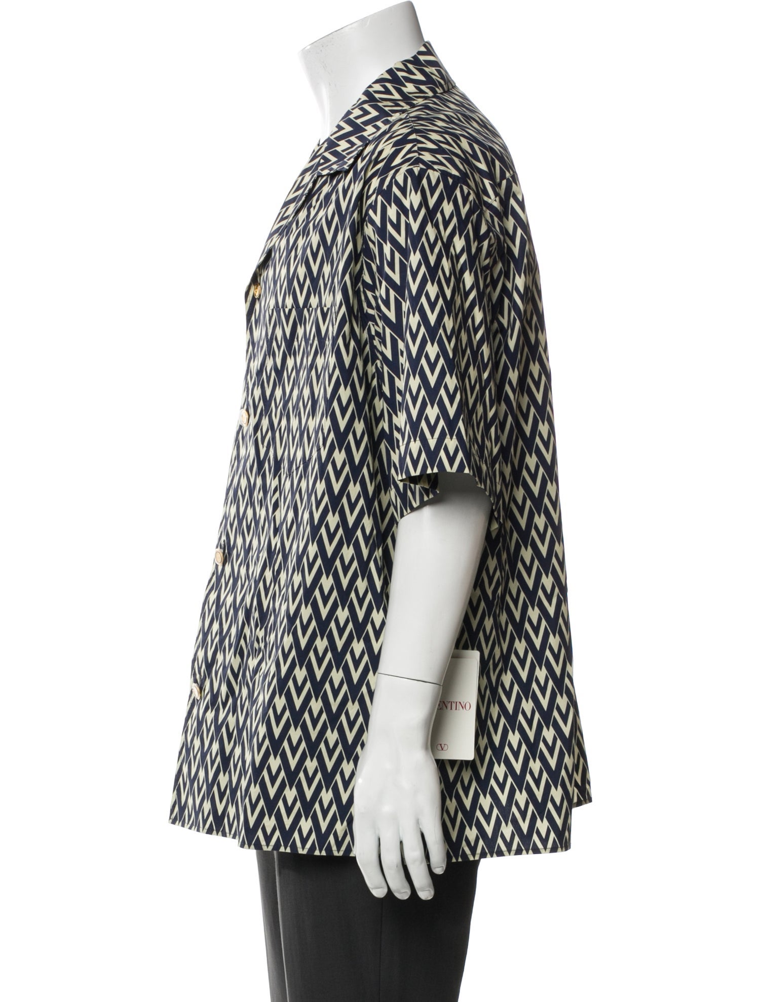 Valentino Striped Short Sleeve Shirt w/ Tags