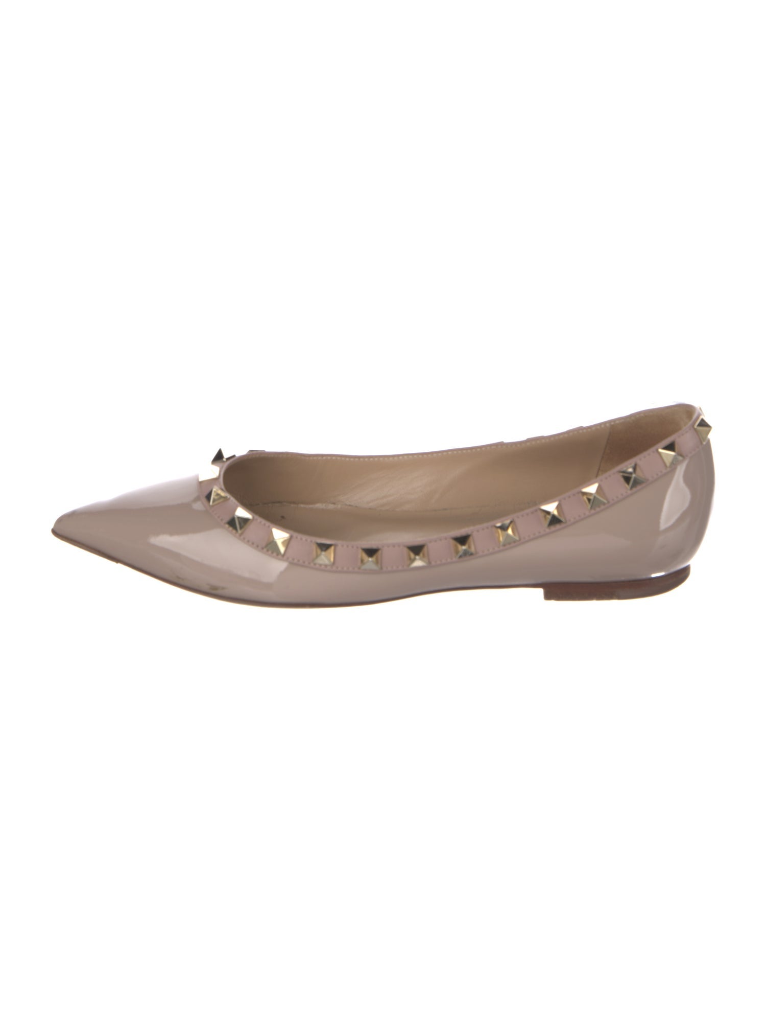 Valentino Rockstud Accents Patent Leather Ballet Flats