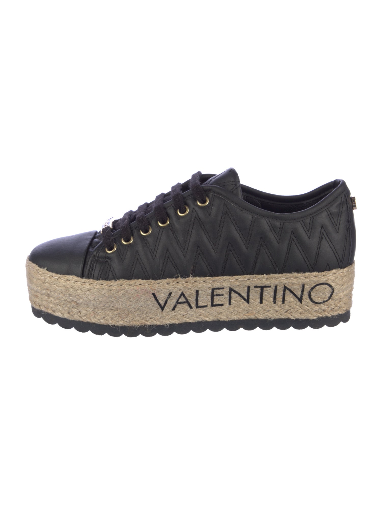 Valentino Leather Espadrille Sneakers