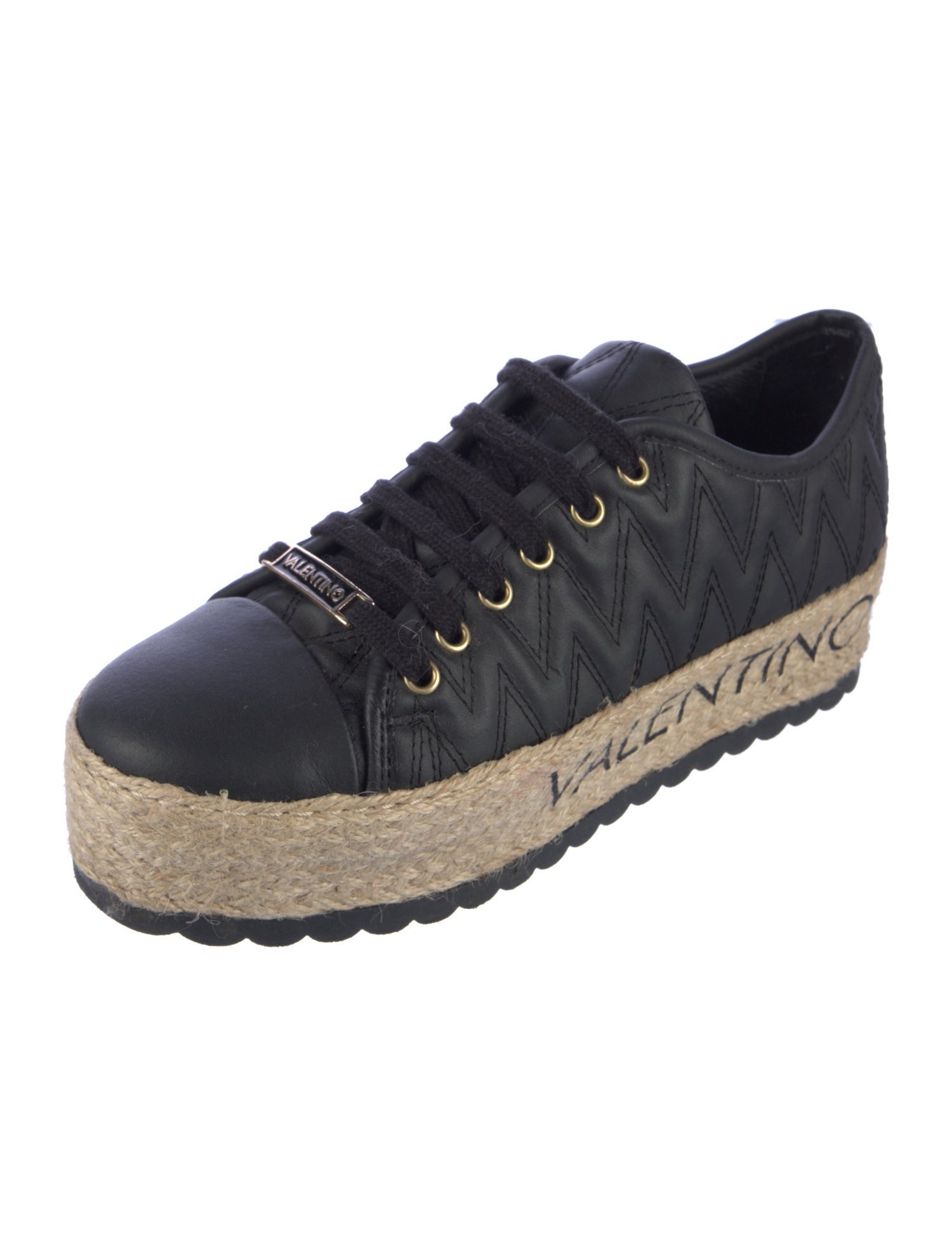 Valentino Leather Espadrille Sneakers