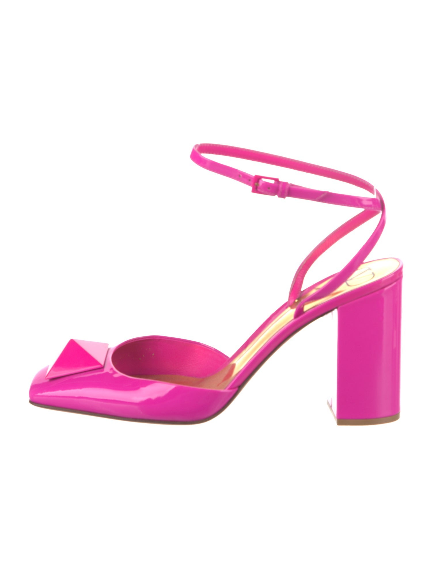 Valentino Rockstud Accents Patent Leather Slingback Pumps