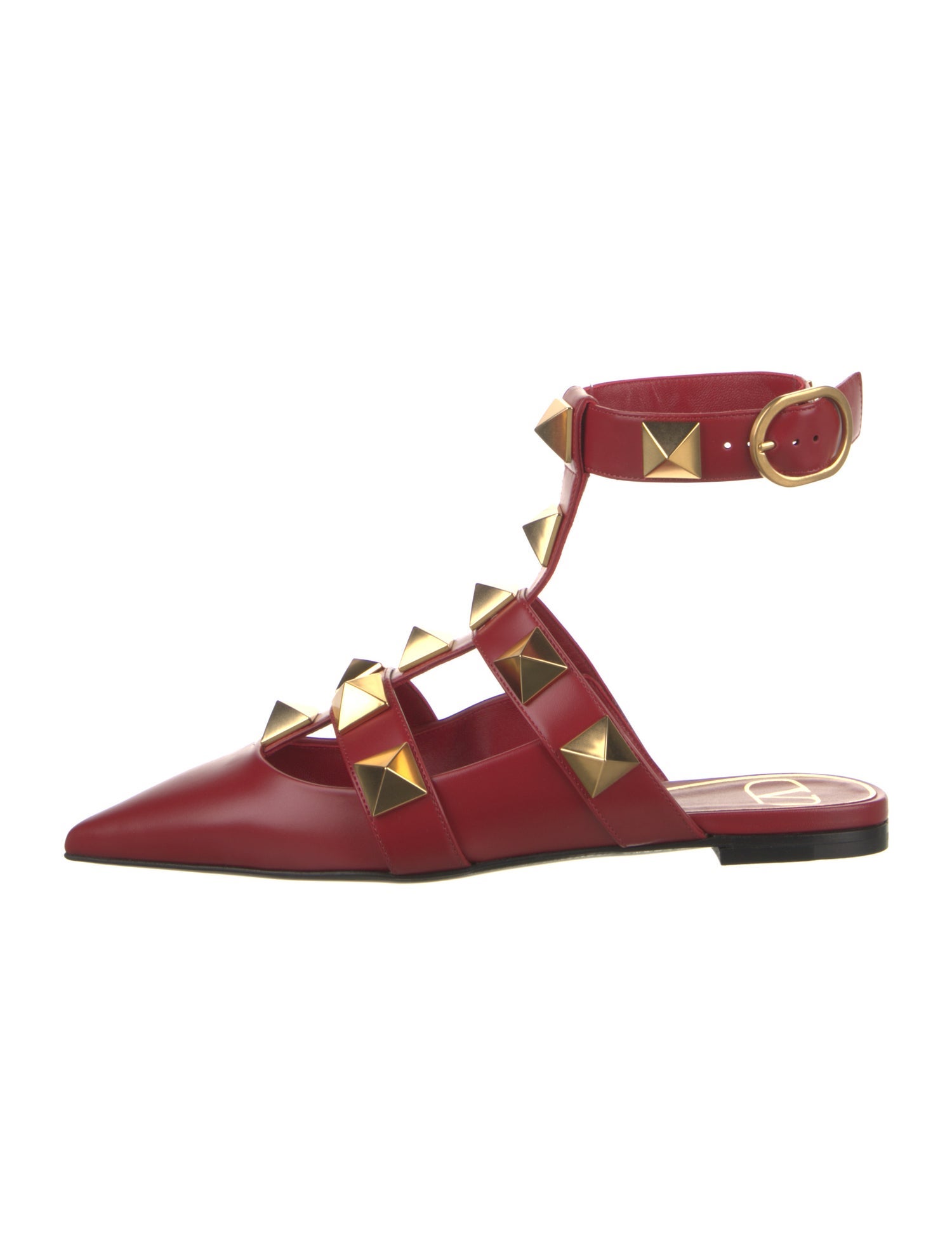 Valentino Leather Studded Accents Mules