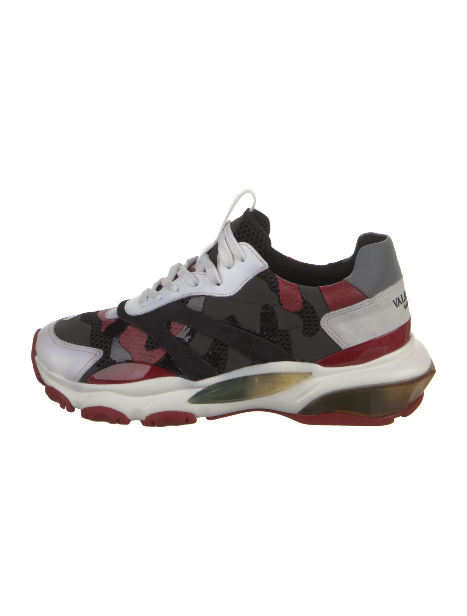 Valentino Leather Camouflage Print Sneakers