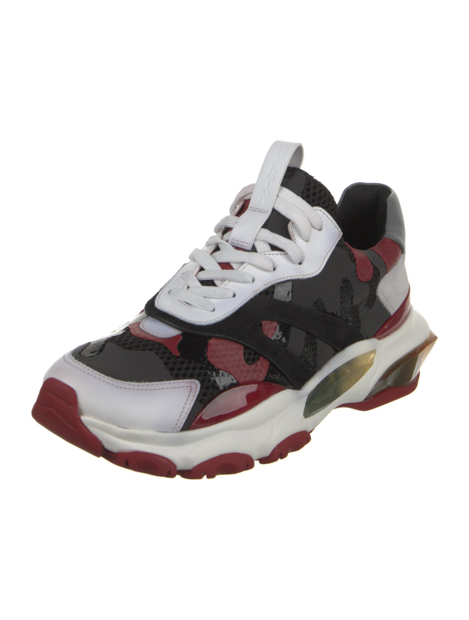 Valentino Leather Camouflage Print Sneakers