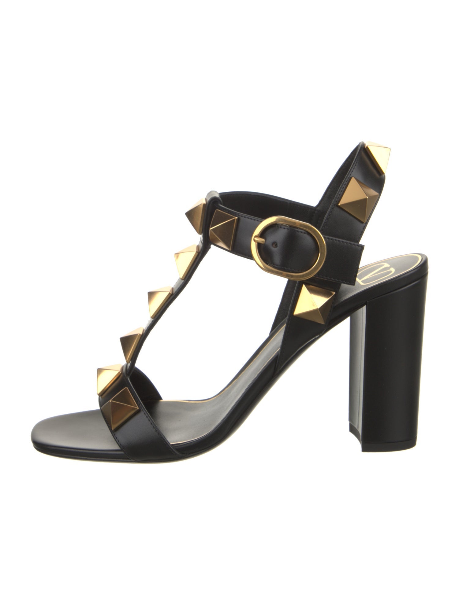 Valentino Leather Studded Accents Slingback Sandals