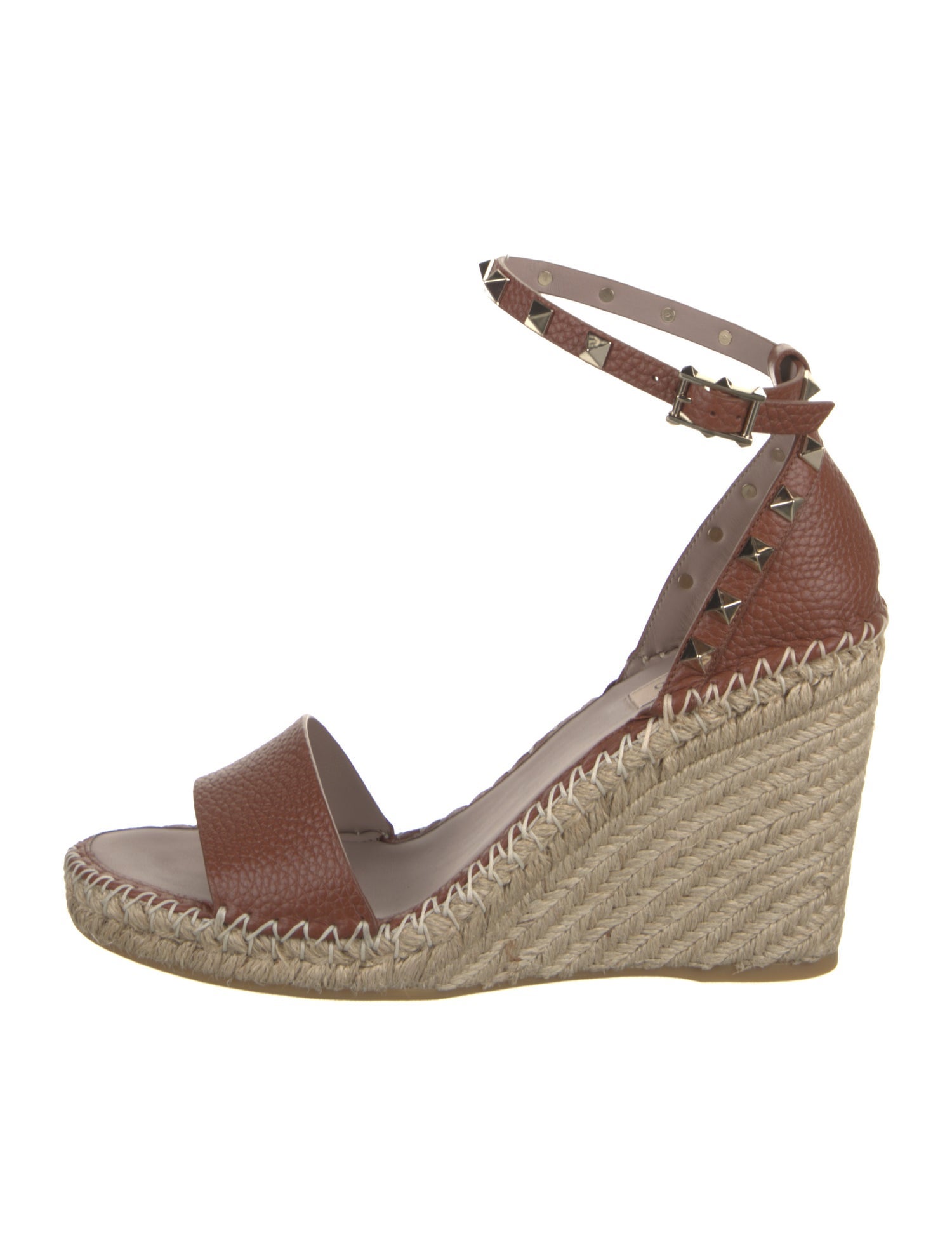 Valentino Rockstud Accents Leather Espadrilles w/ Tags