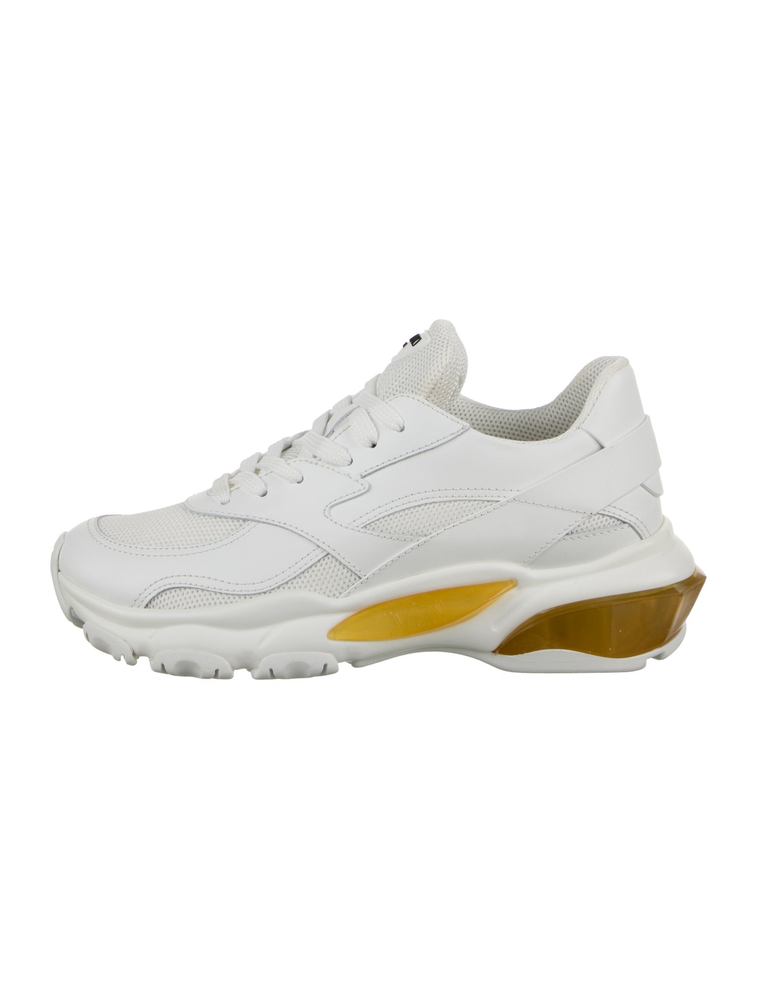 Valentino Leather Mesh Accents Sneakers