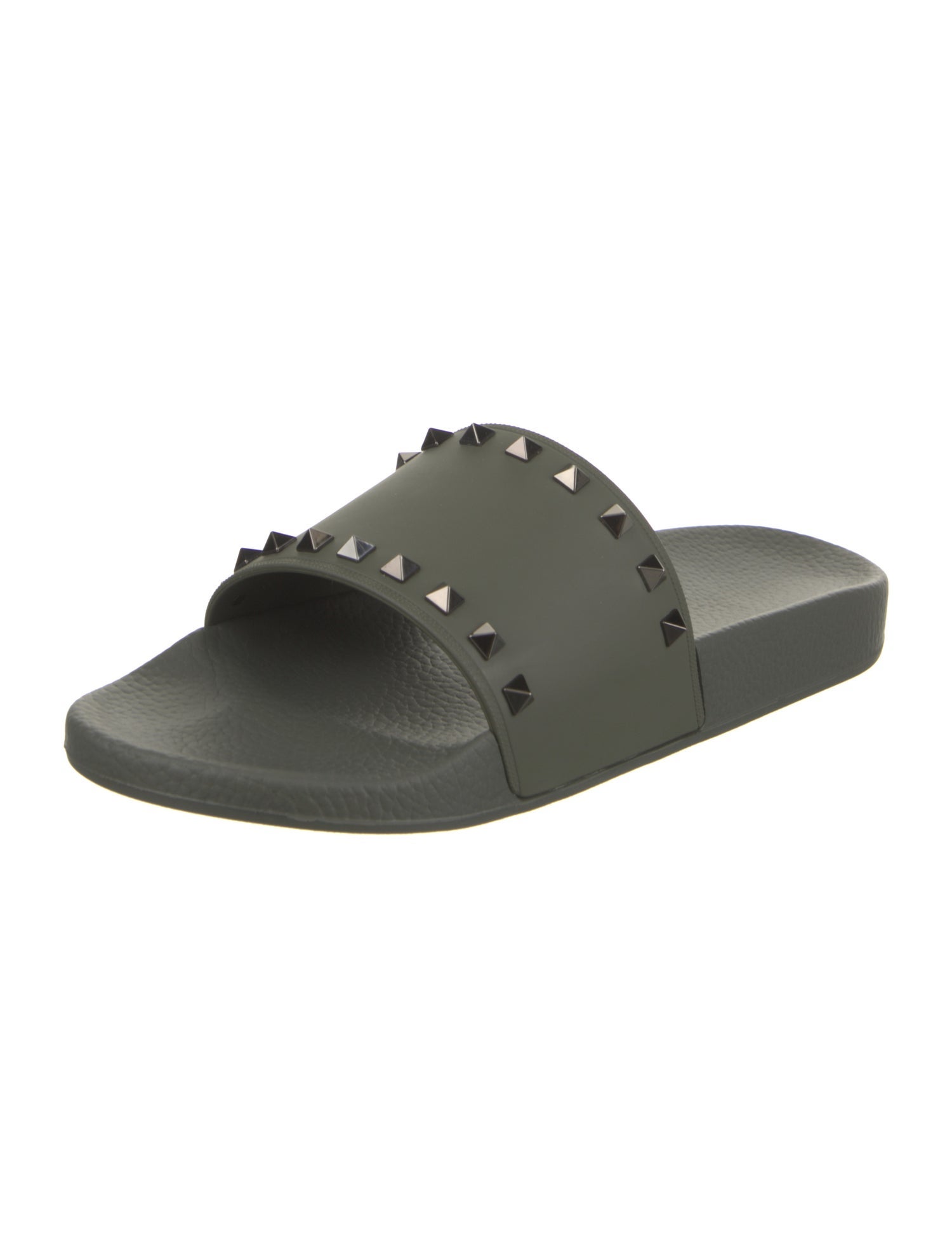 Valentino Rockstud Accents Leather Slides w/ Tags