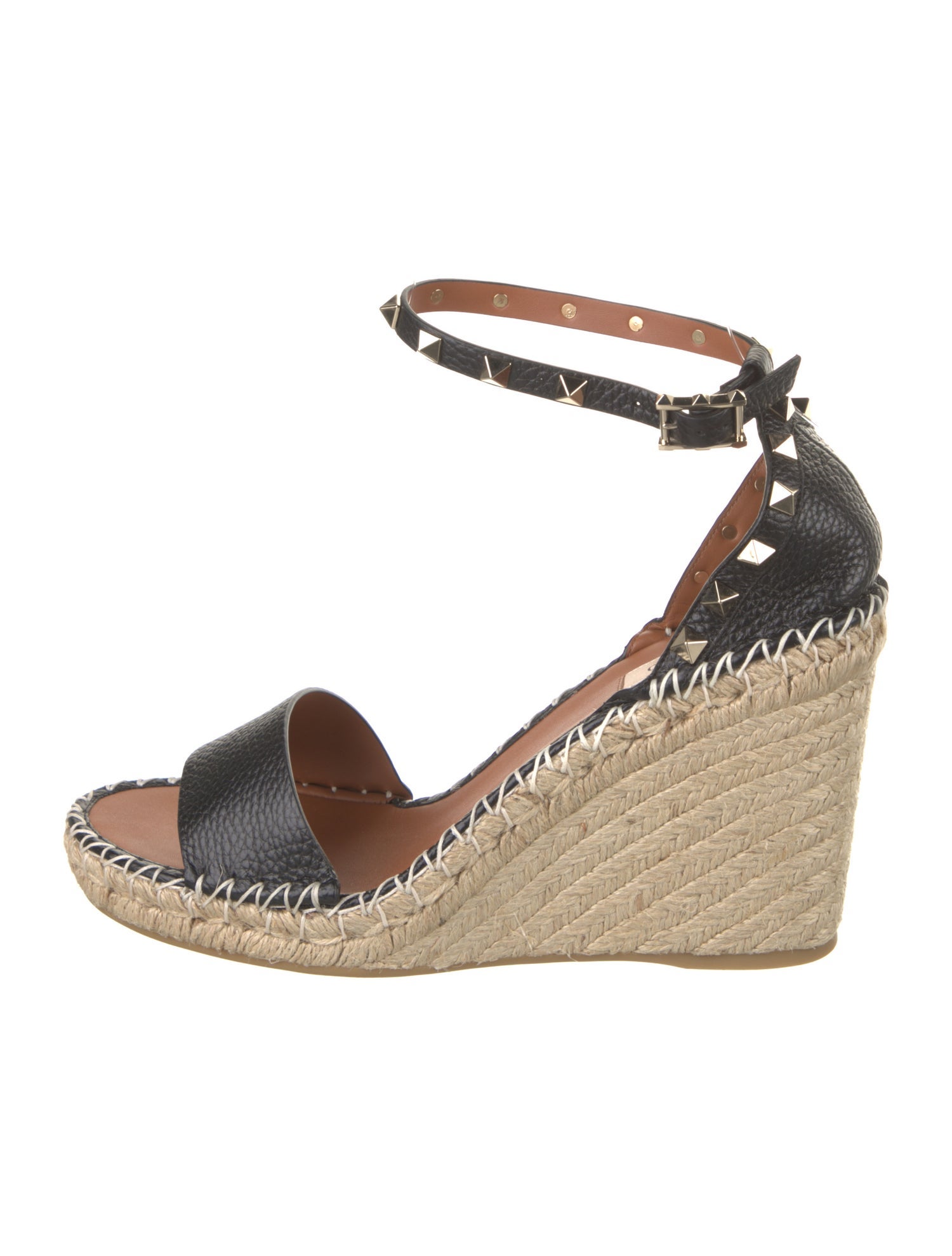Valentino Jute T-Strap Sandals