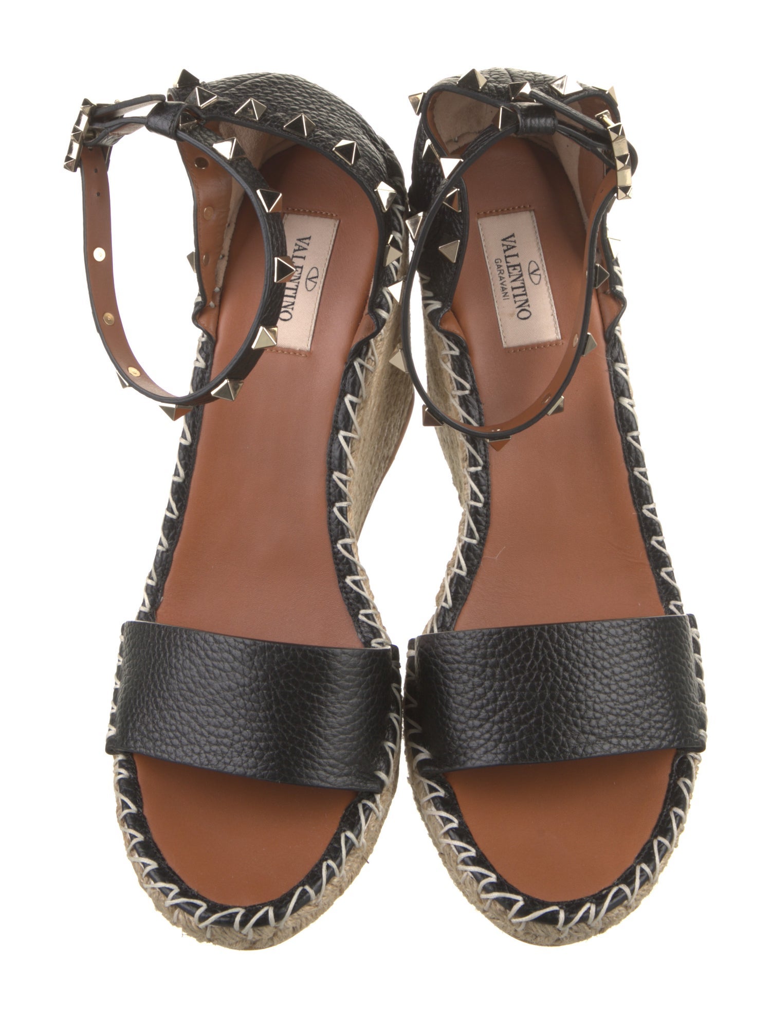 Valentino Jute T-Strap Sandals