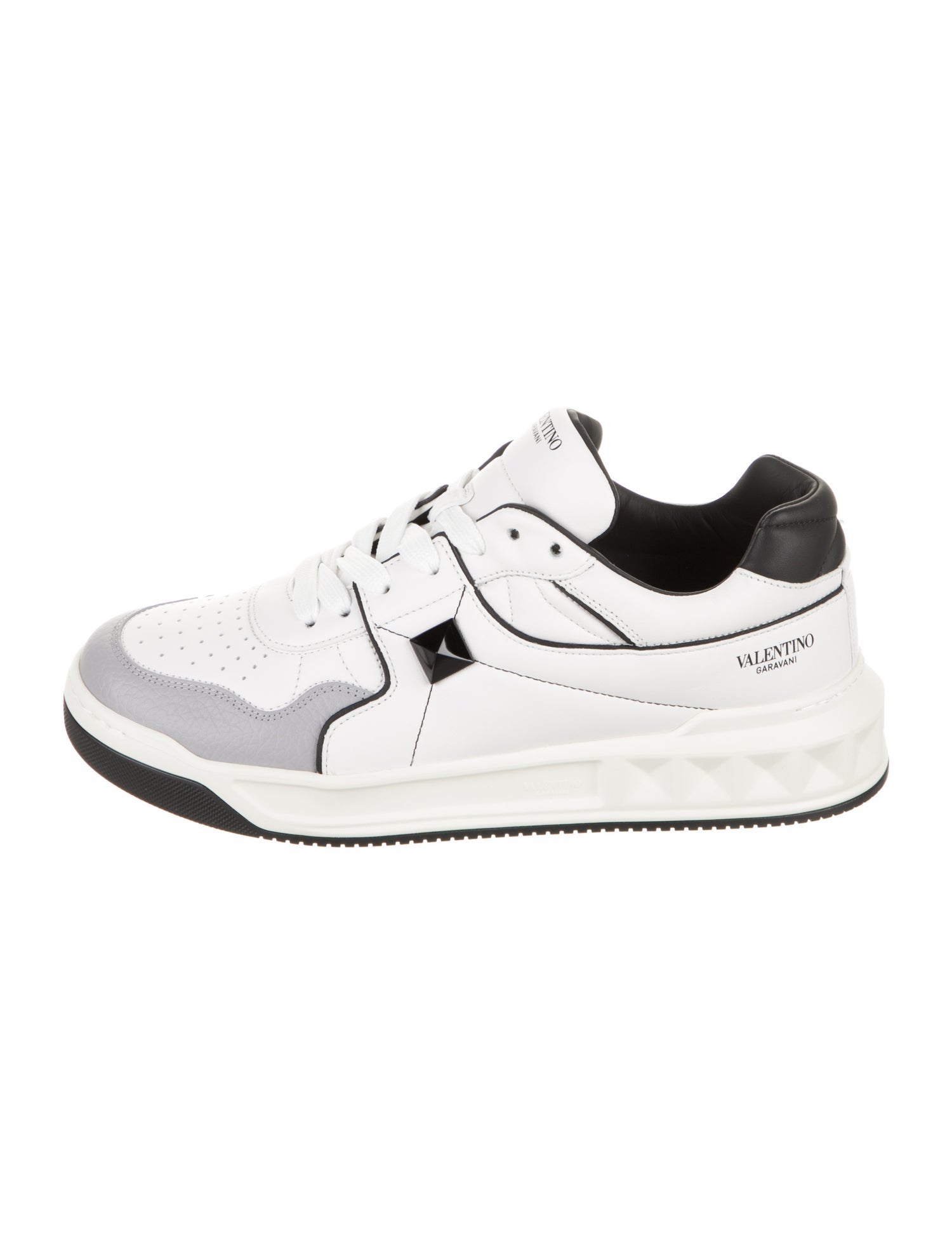 Valentino Leather Lasercut Accents Athletic Sneakers