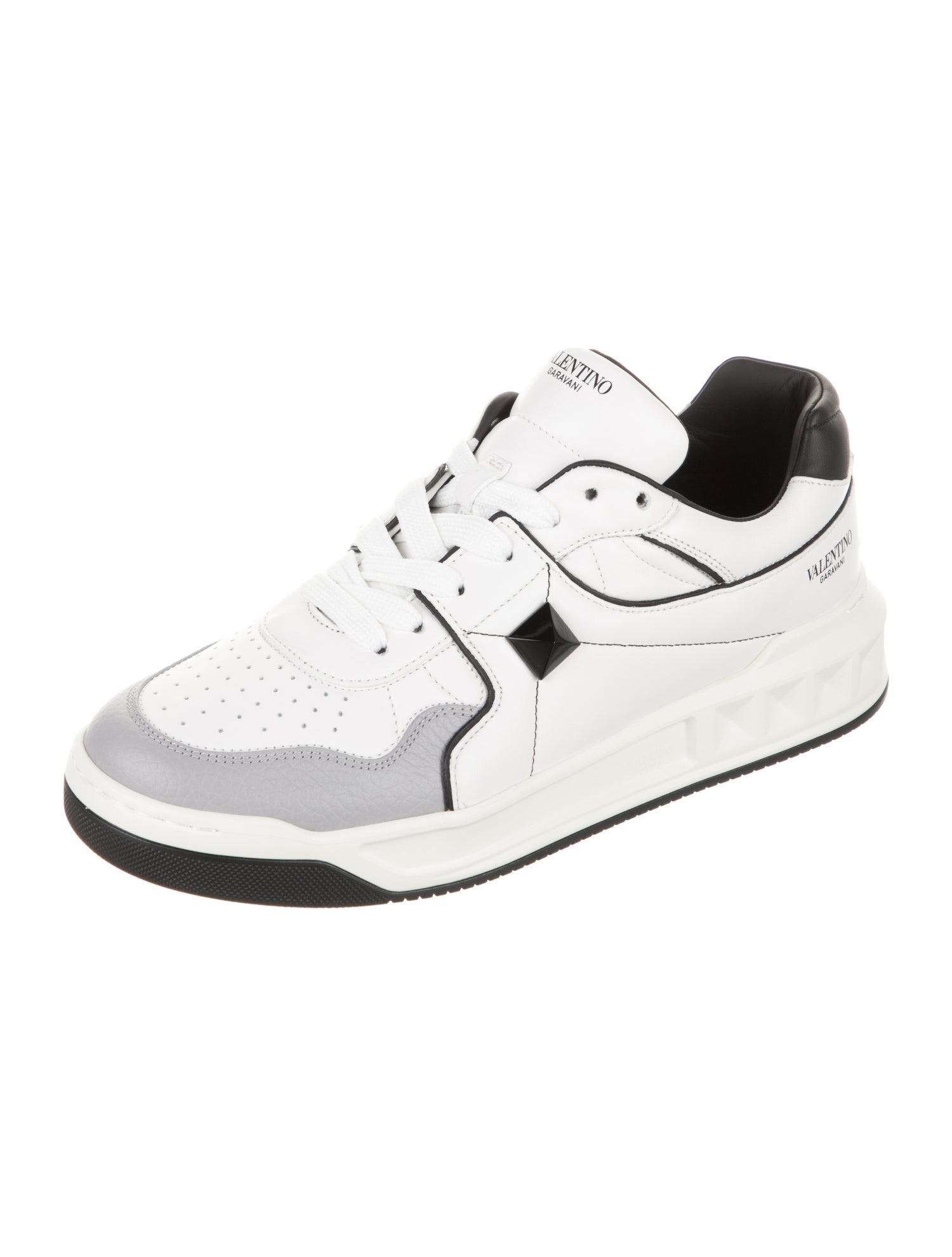 Valentino Leather Lasercut Accents Athletic Sneakers