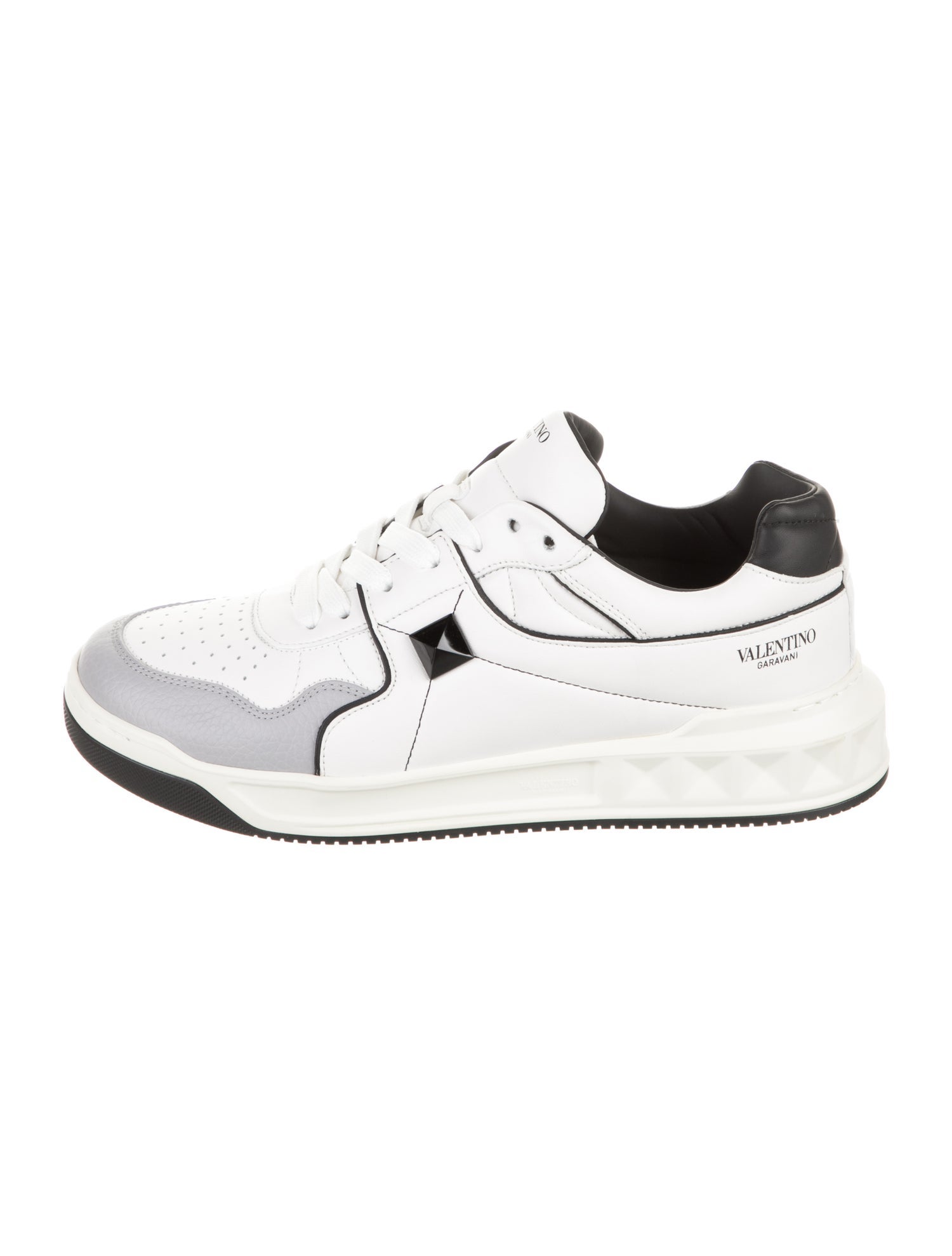 Valentino Leather Lasercut Accents Athletic Sneakers