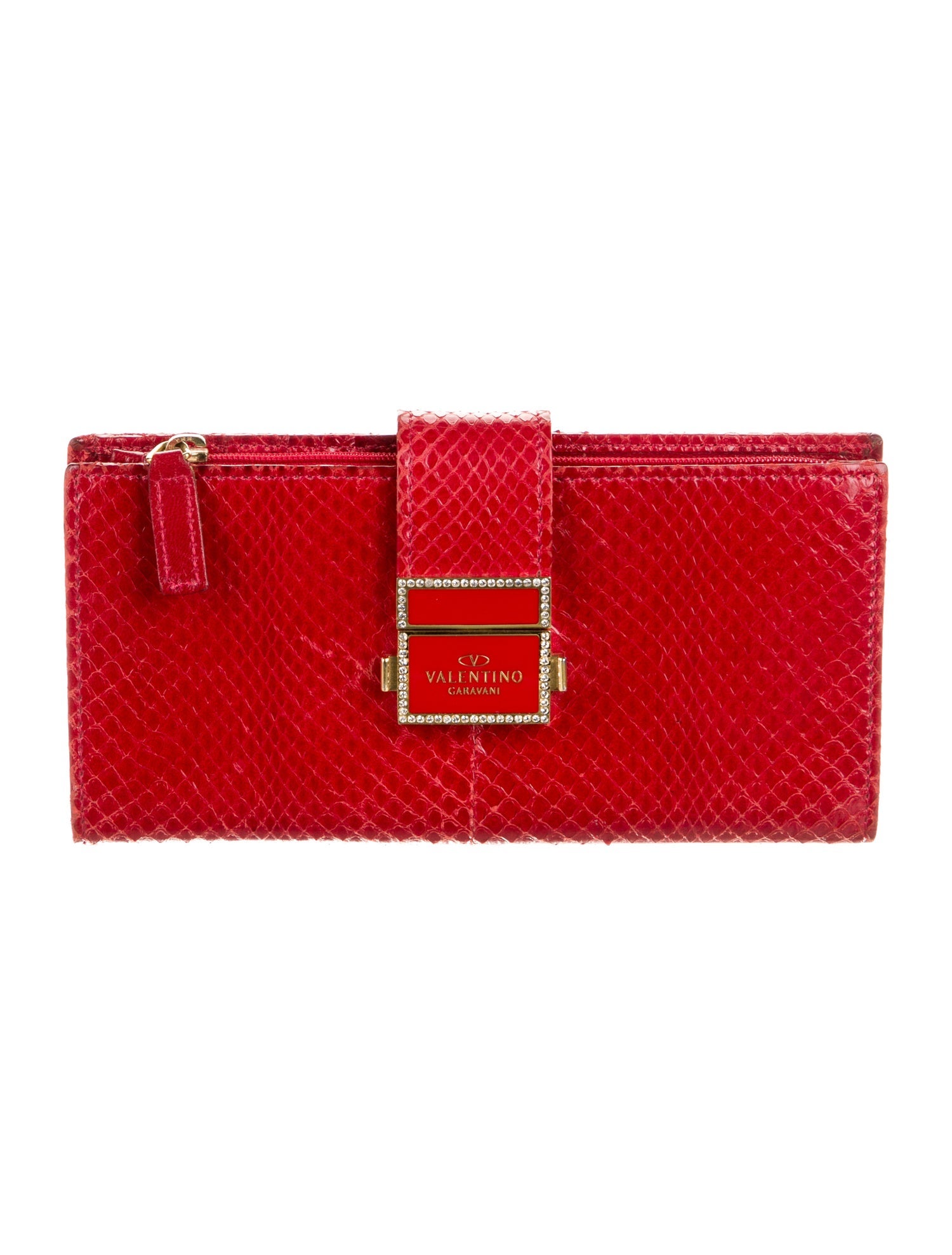 Valentino Snakeskin Continental Wallet