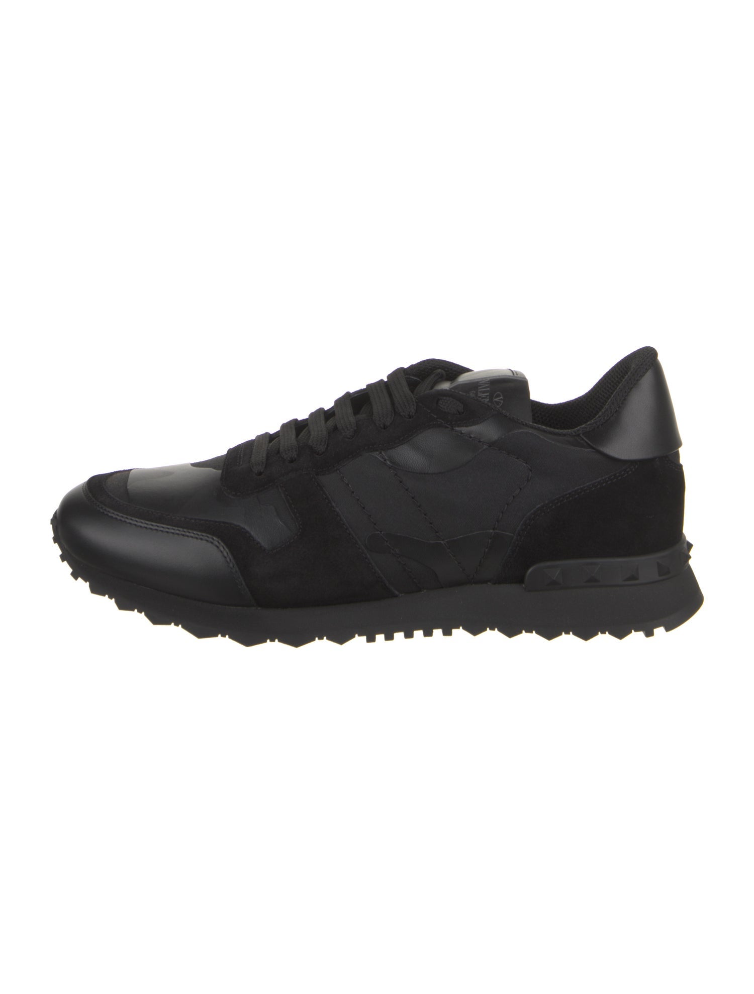 Valentino Leather Studded Accents Sneakers