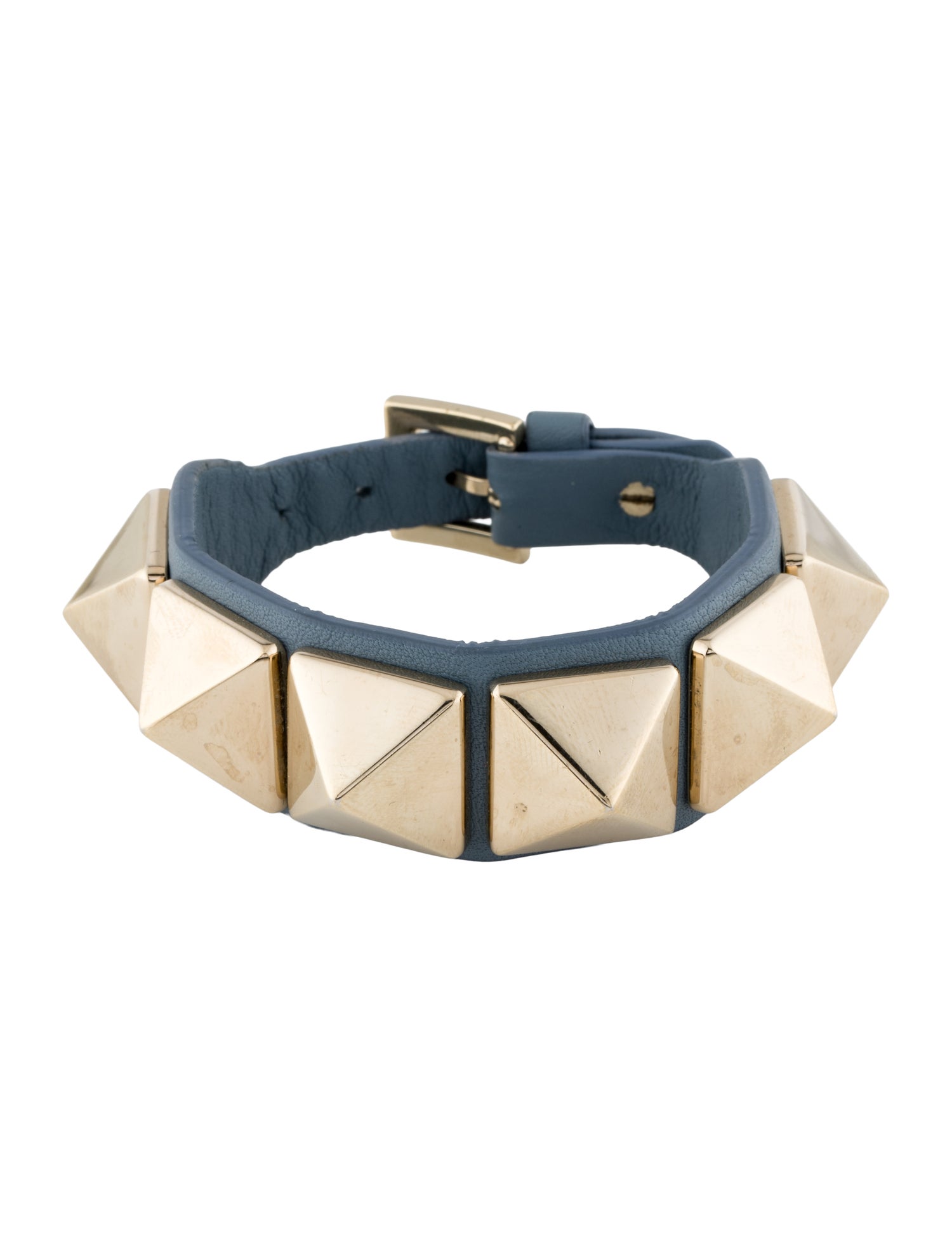 Valentino Leather Large Rockstud Wrap Bracelet