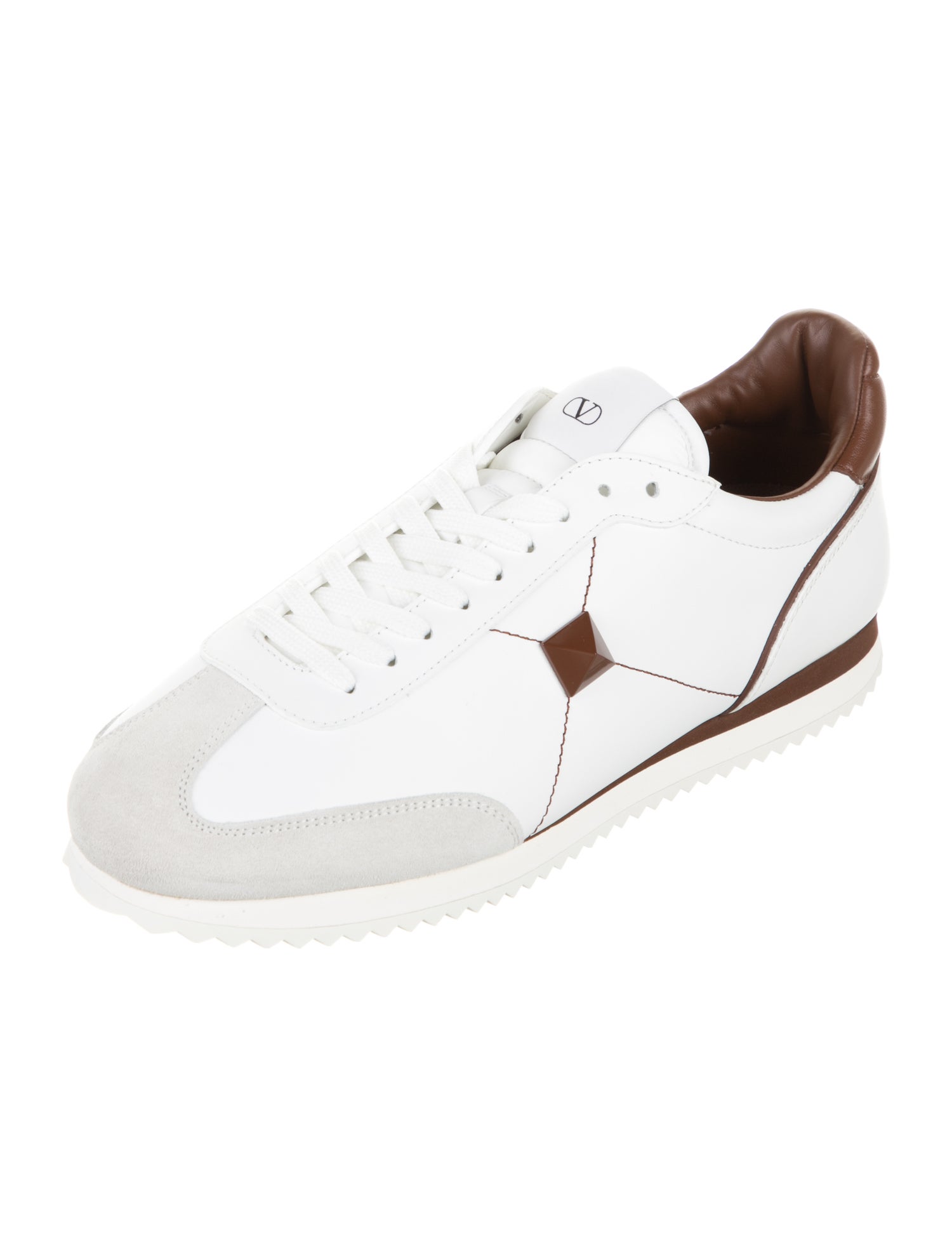 Valentino Leather Studded Accents Sneakers