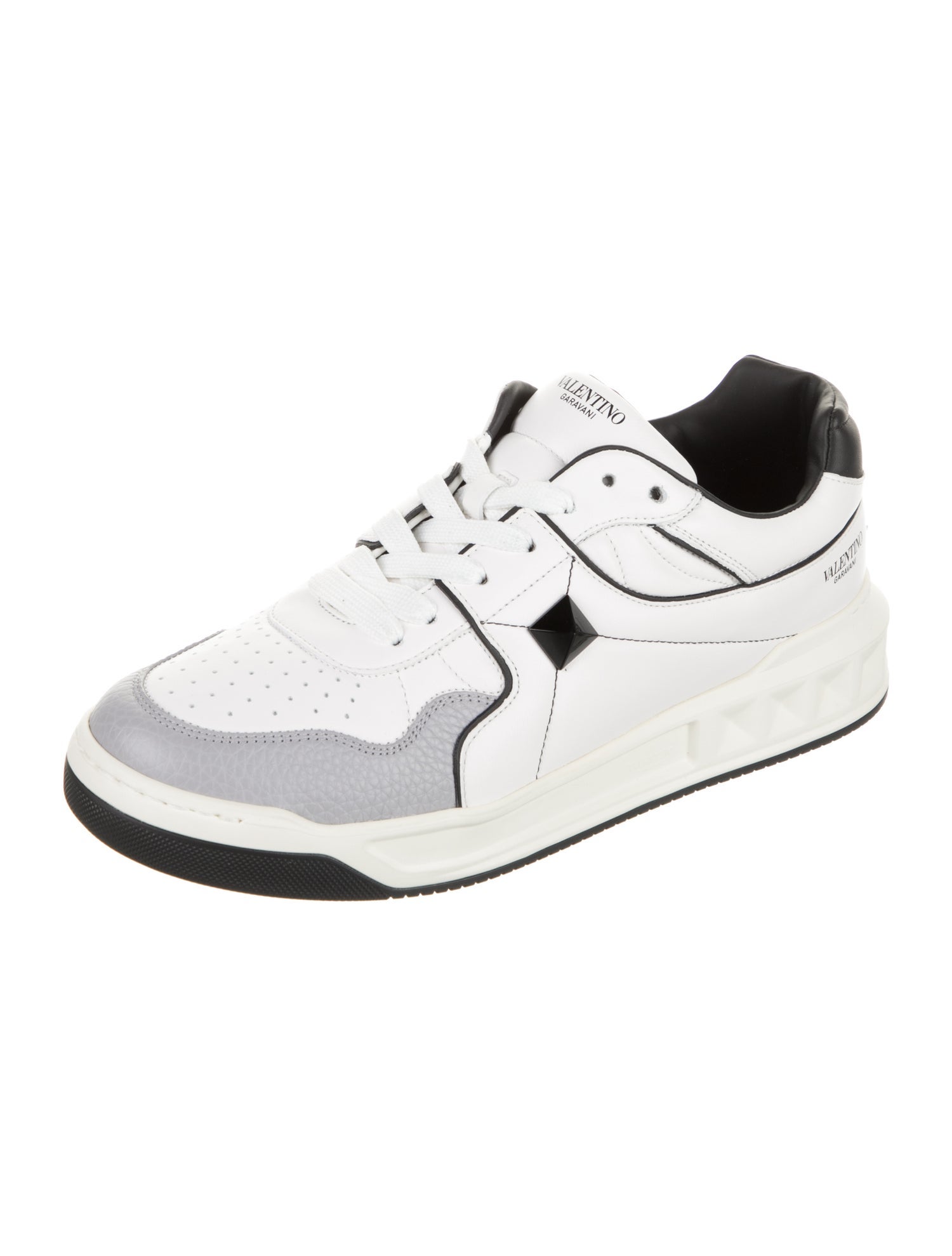 Valentino Leather Lasercut Accents Athletic Sneakers