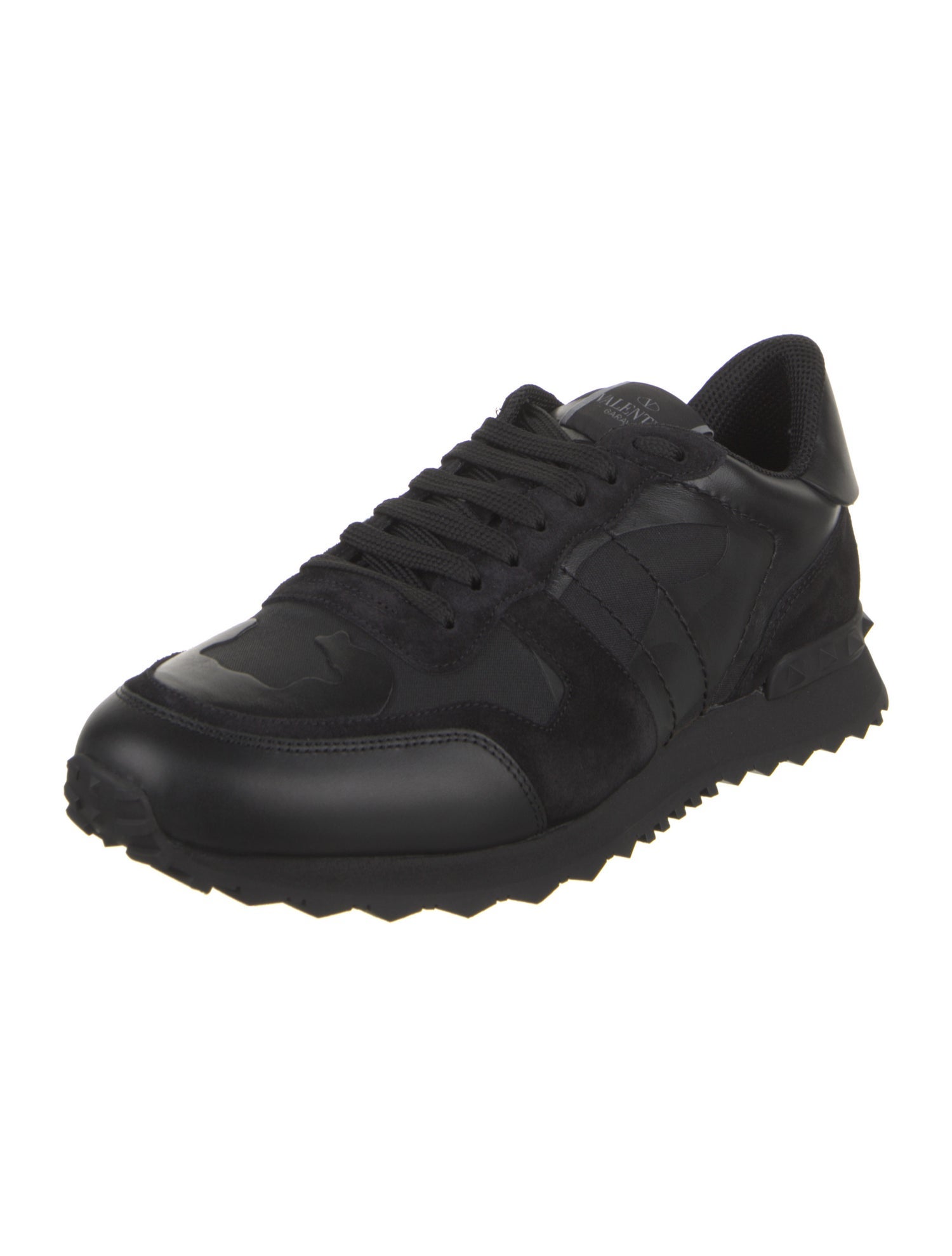 Valentino Leather Studded Accents Sneakers